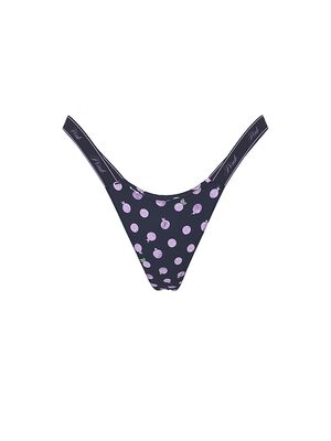 Logo Cotton High-Leg Micro Thong Panty