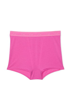 Logo Cotton High-Waist Boyshort Panty