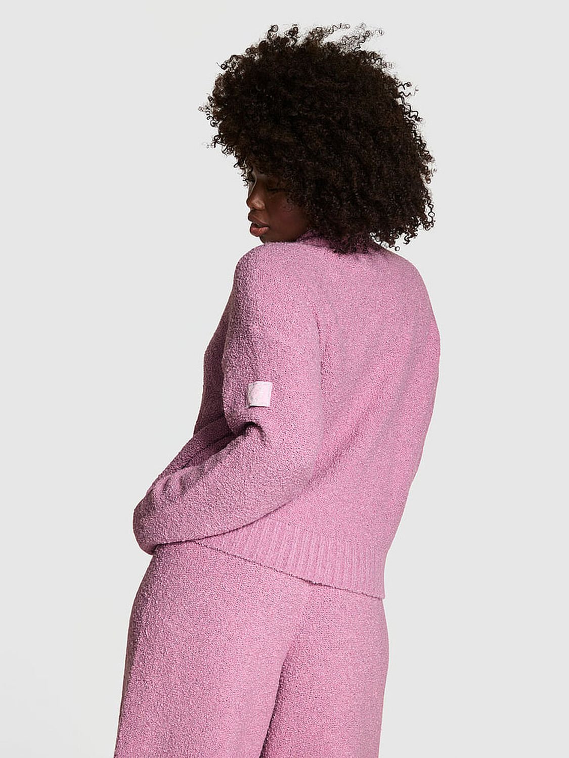 vs Pink Cozy Boucl&eacute; Half-Zip Sweater Hushed Lilac 2 of 2 