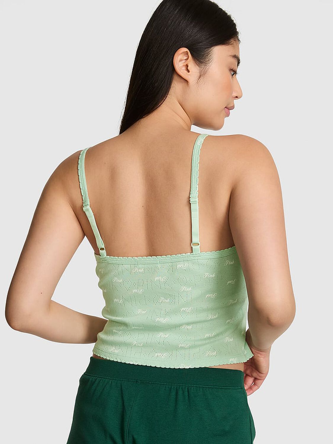 vs Pink Pointelle Henley Cami Vs Medium Heather Grey 2 of 4 