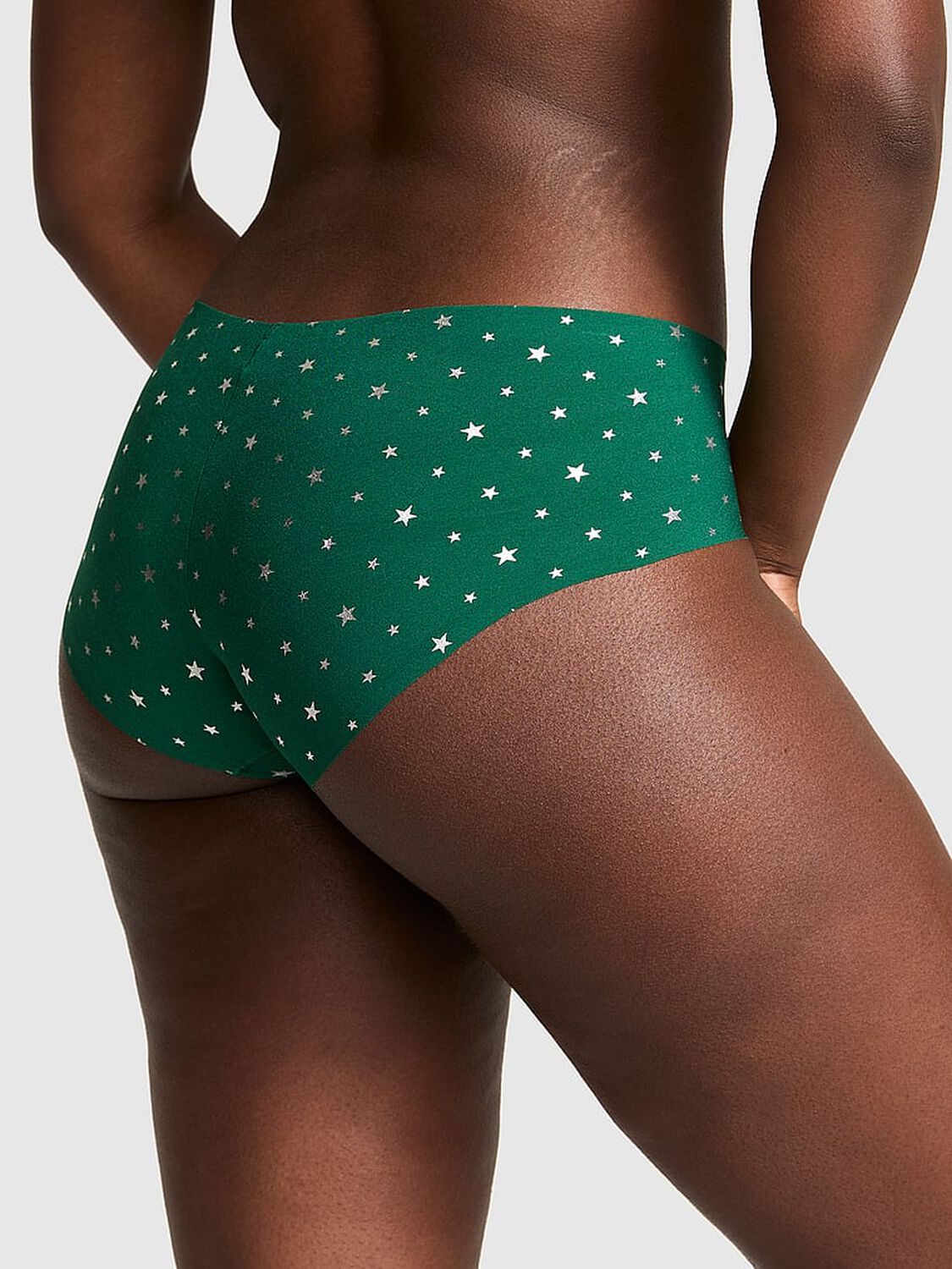 vs Pink No-Show Hiphugger Panty Jaguar Green Star Foil Print 2 of 3 