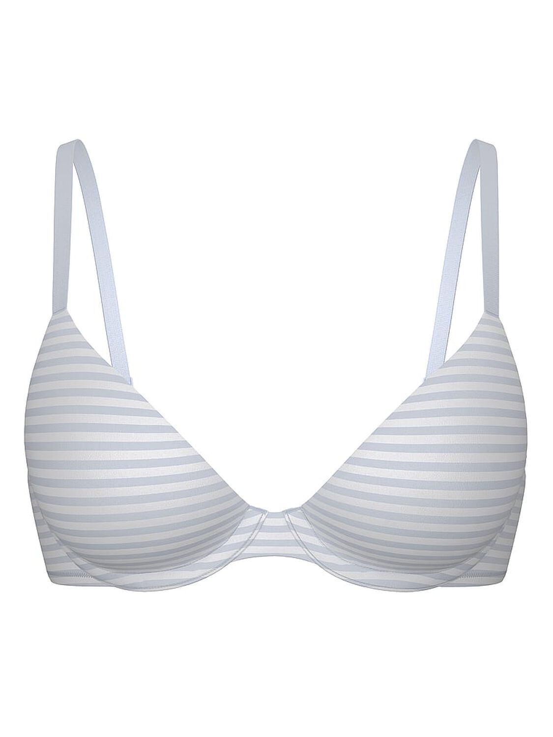 vs Pink Wear Everywhere Wear Everywhere Lightly Lined Full Coverage T-Shirt Bra Hydrangea Blue Stripe Print 3 of 3 
