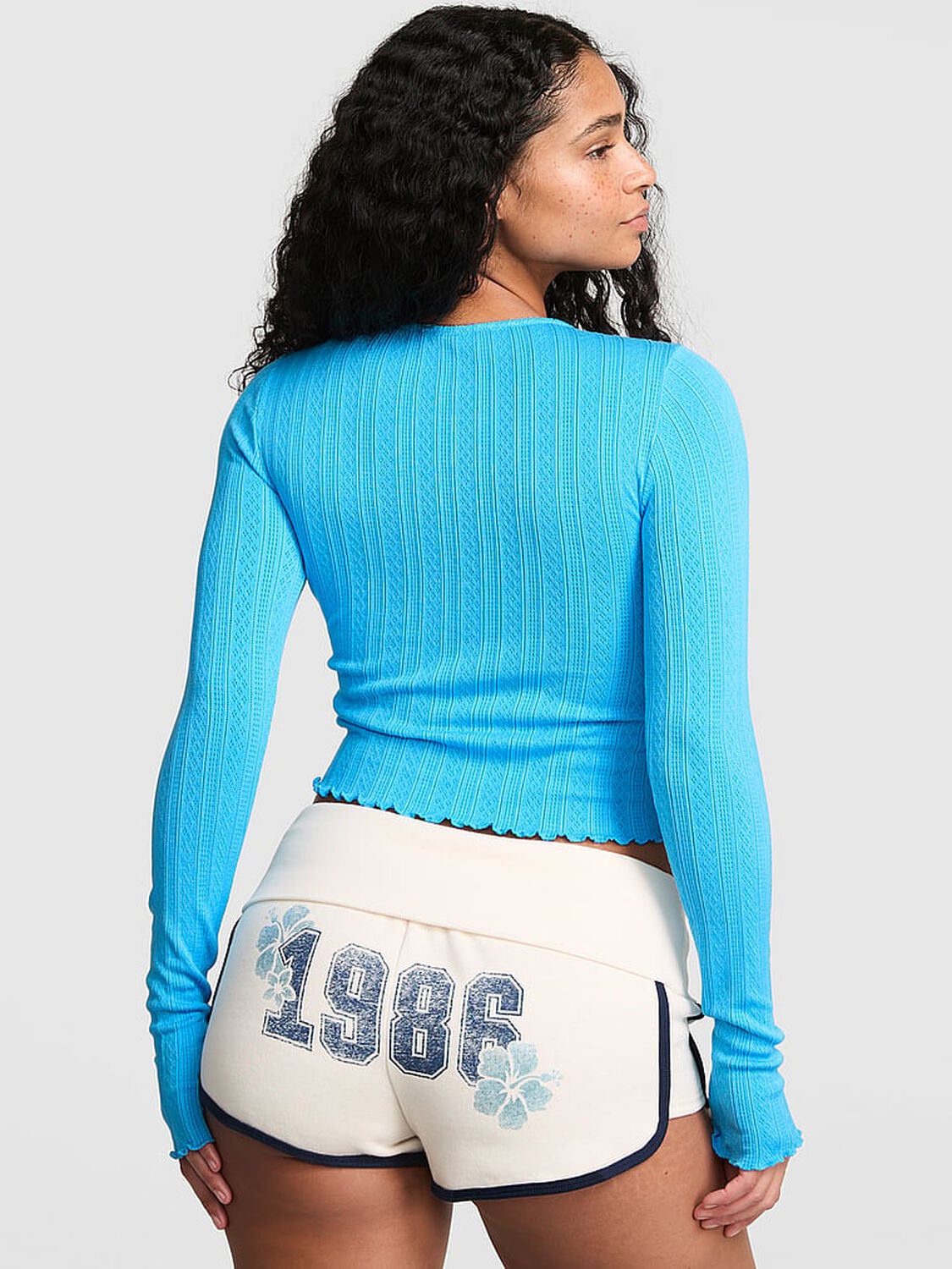 vs Pink AnyWear Cropped Cardigan Capri Blue 2 of 4 