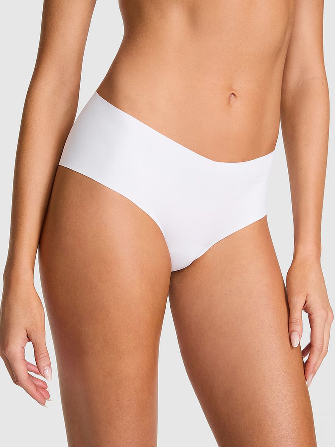 vs Pink No-Show Cheeky Panty White 1 of 3 