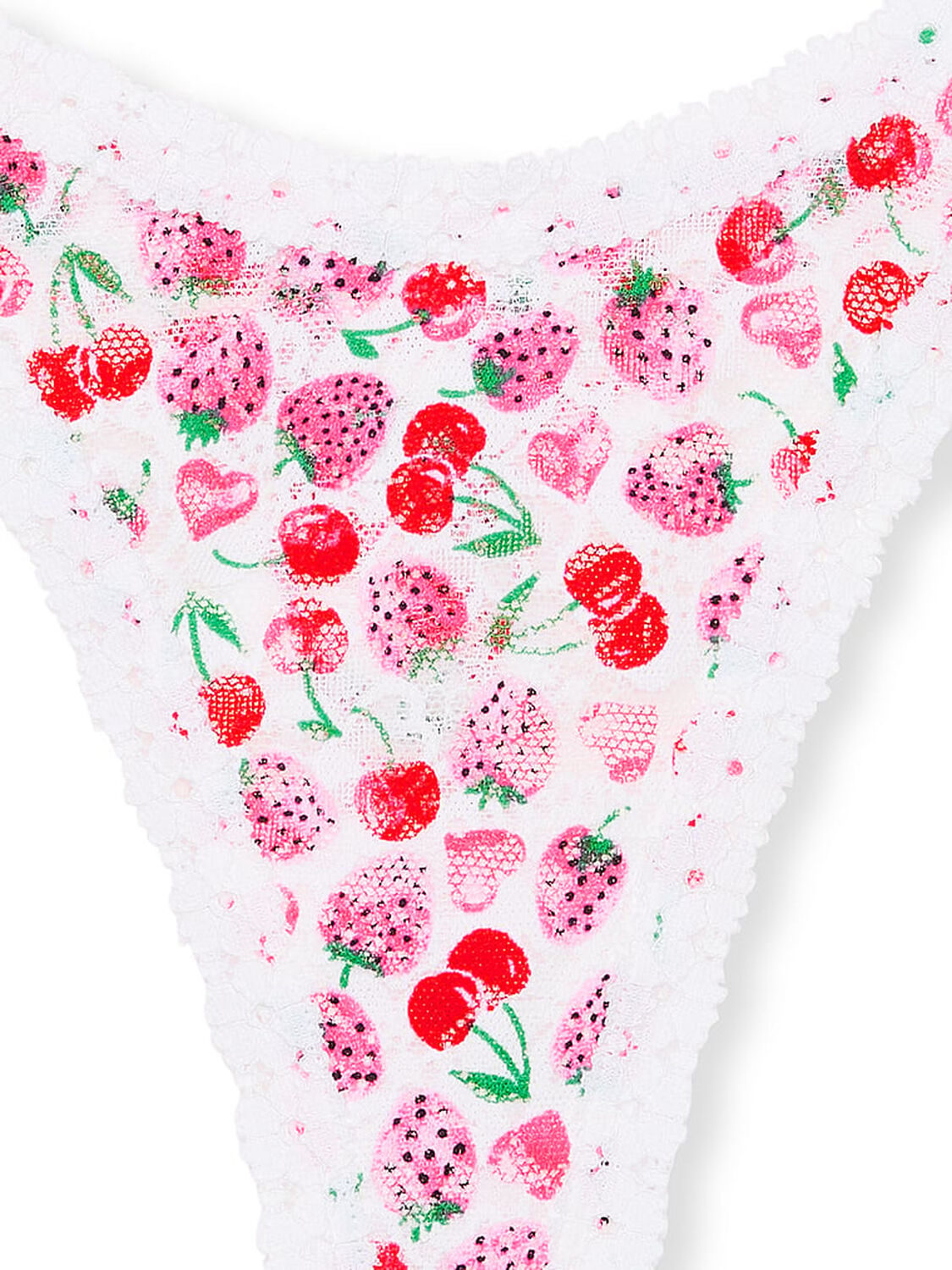 vs Pink Wink Micro Thong Panty White Cherry Heart Print 4 of 4 