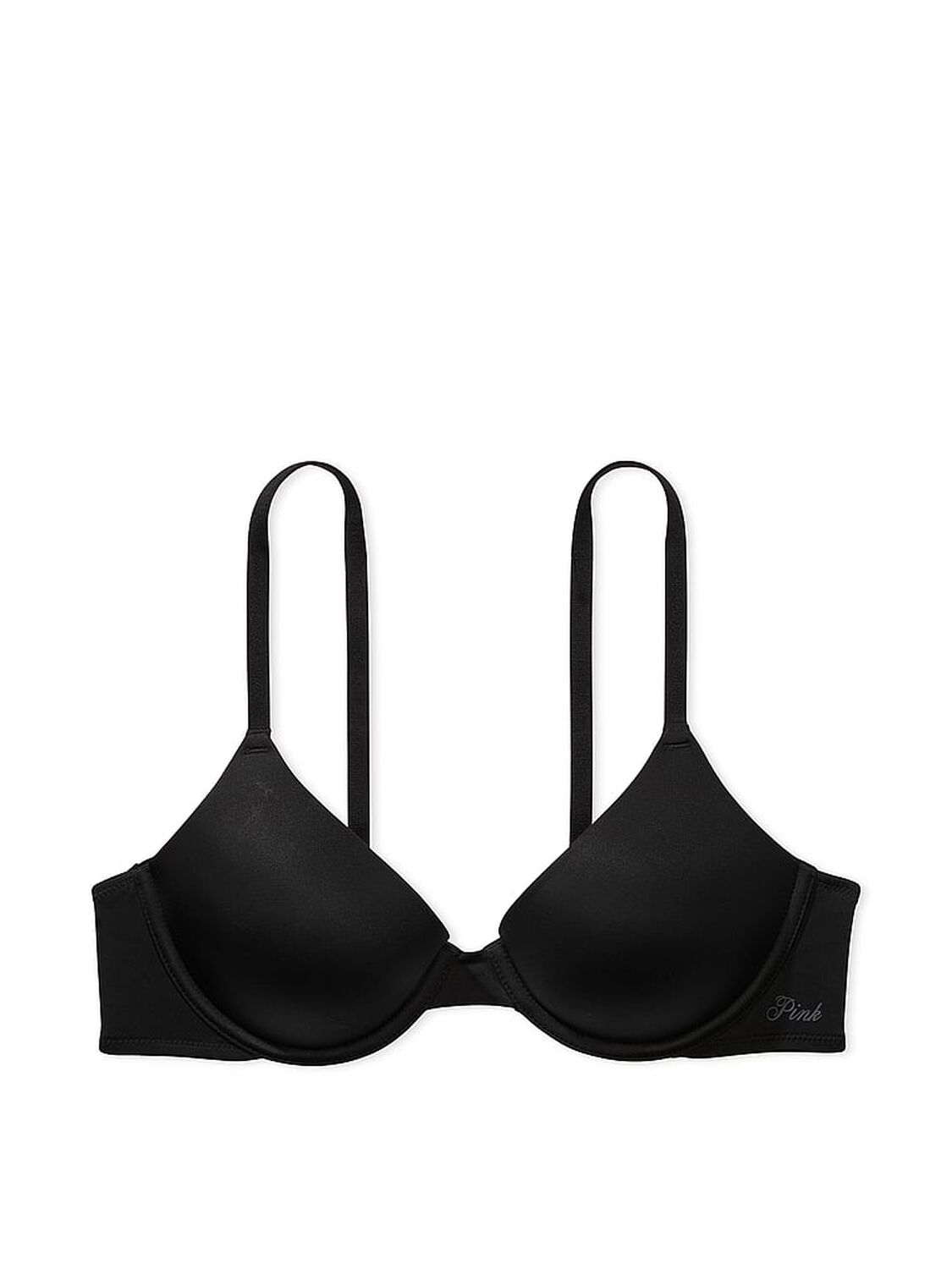 vs Pink Wear Everywhere Wear Everywhere Lightly Lined T-Shirt Bra Pure Black 3 of 3 