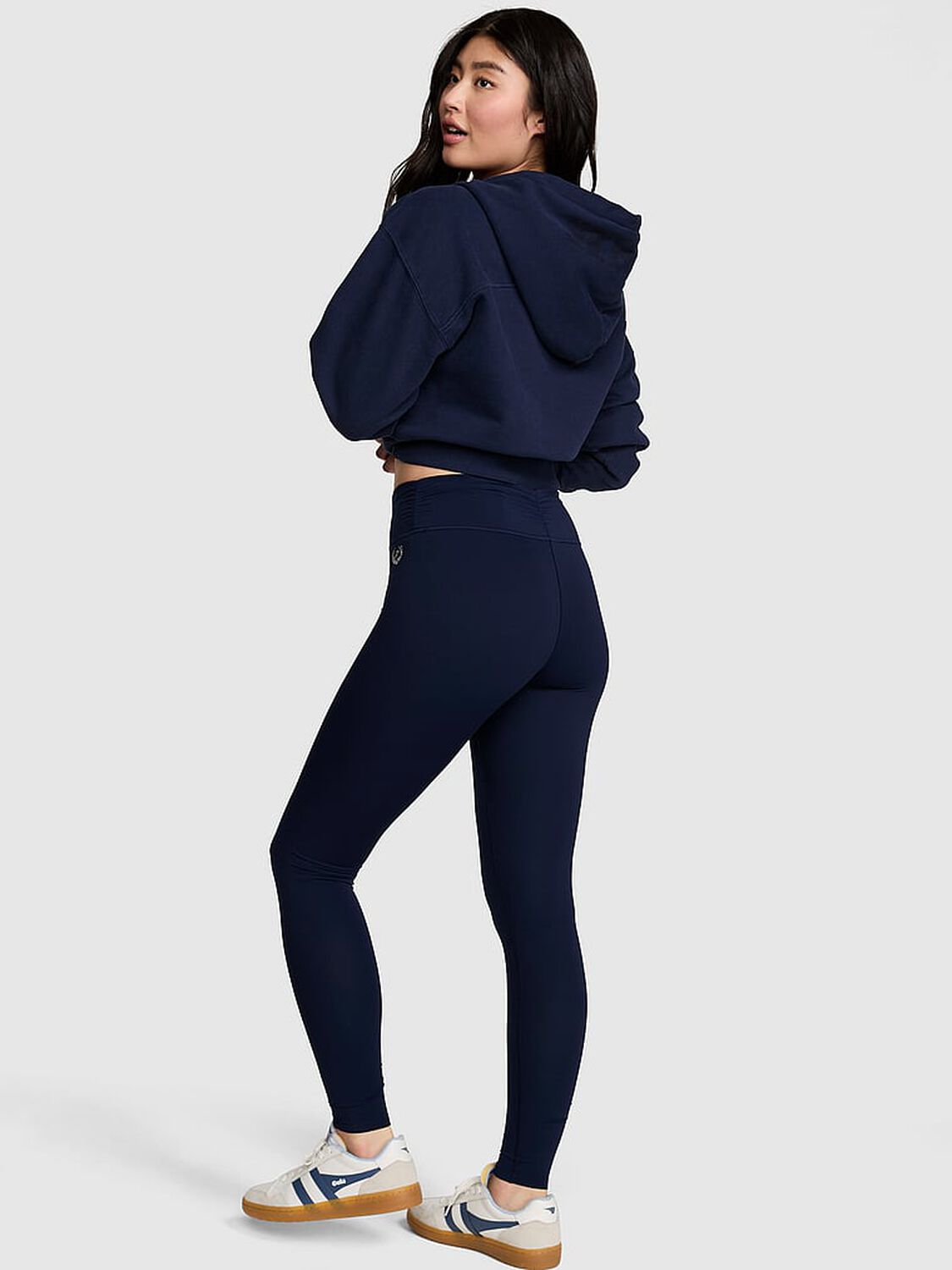 vs Pink PINK Relay&trade; Ruched Leggings Noir Navy 2 of 4 
