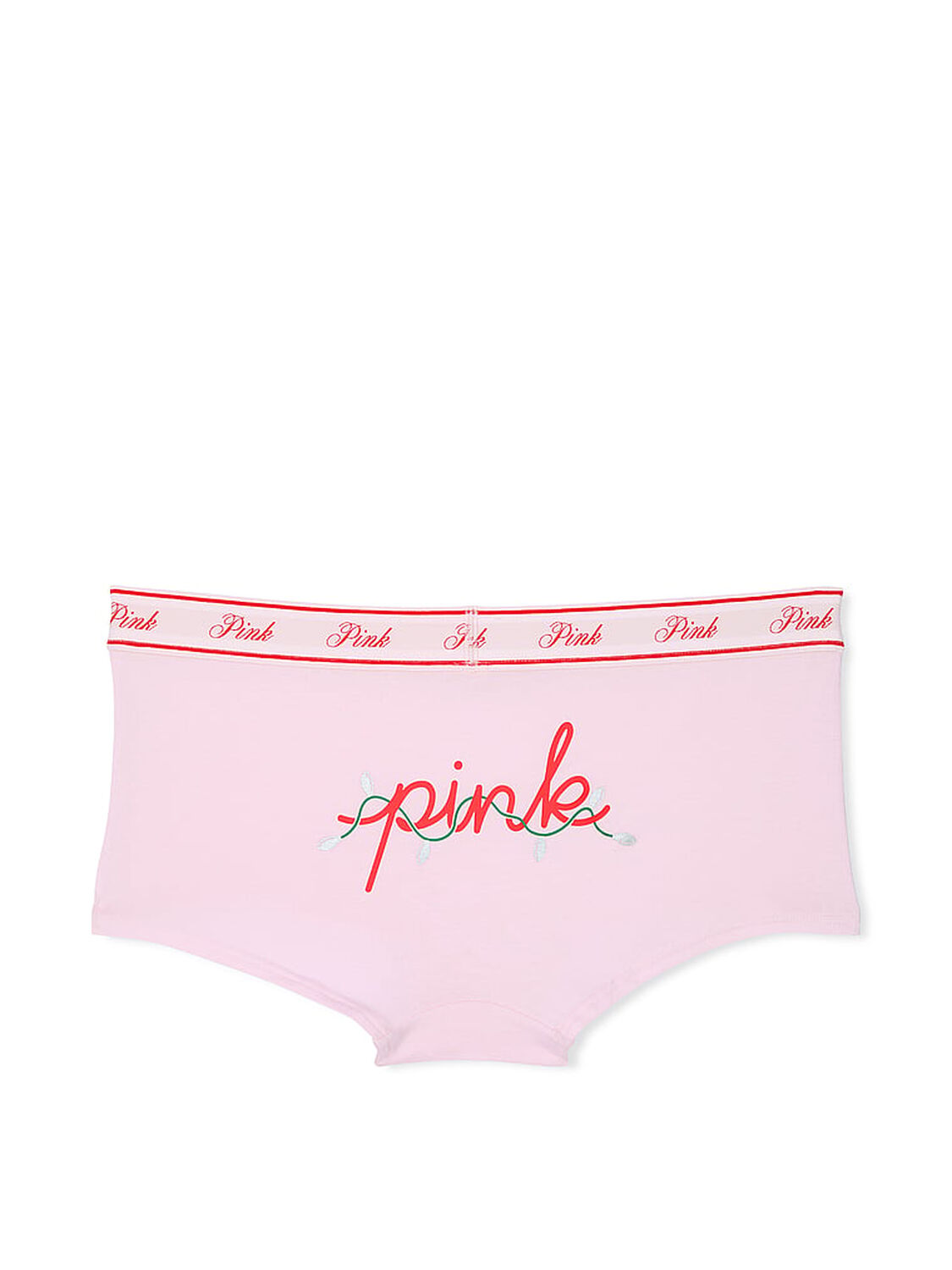 vs Pink Logo Cotton Shine Boyshort Panty Pink Tulip W Lights Butt Graphic 4 of 4 