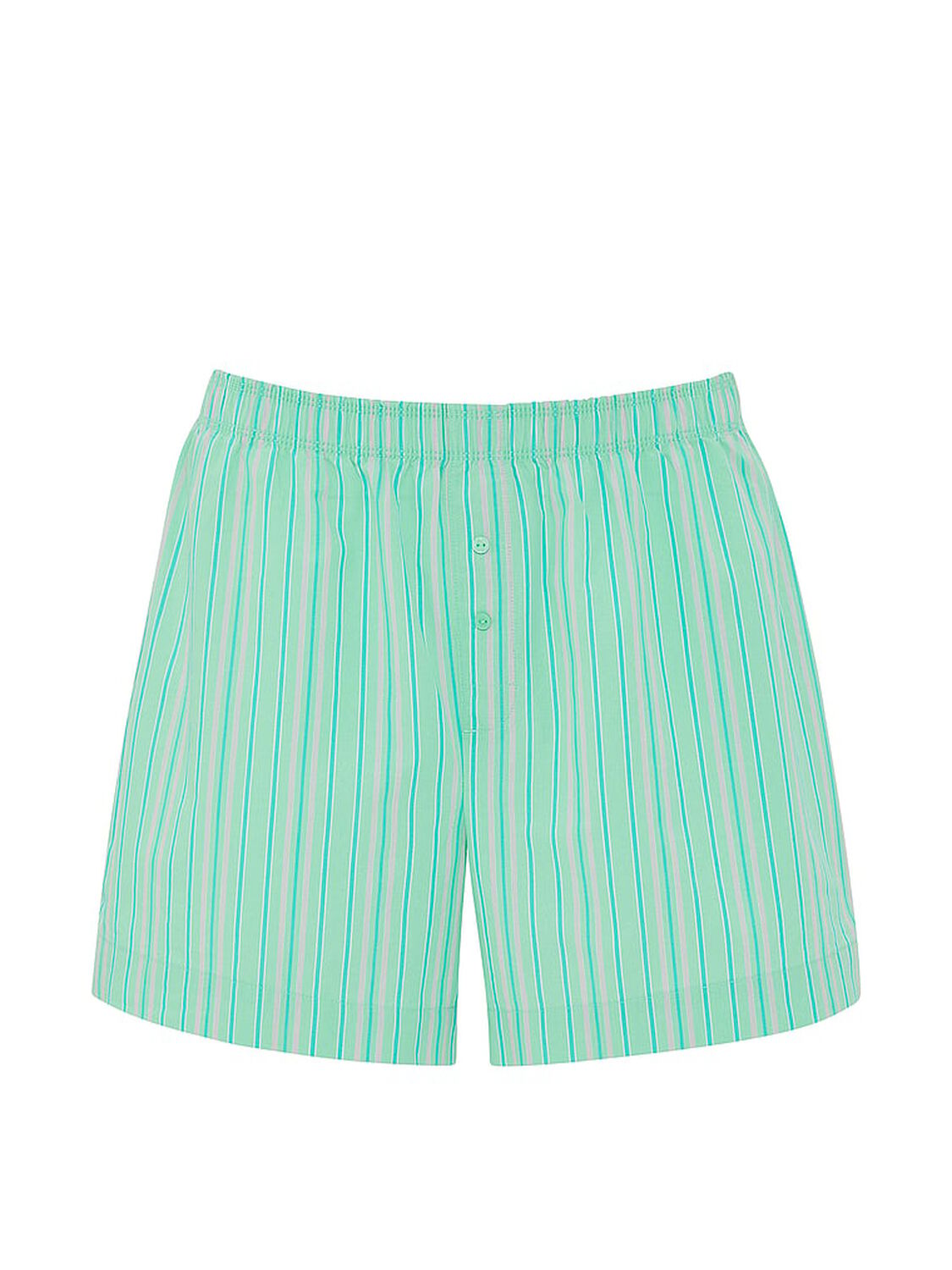 vs Pink Cotton Boxy Boyfriend Pajama Shorts Graphic Green Stripes 3 of 4 