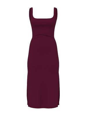 All-Day Soft Ribbed Bodycon Midi Dress