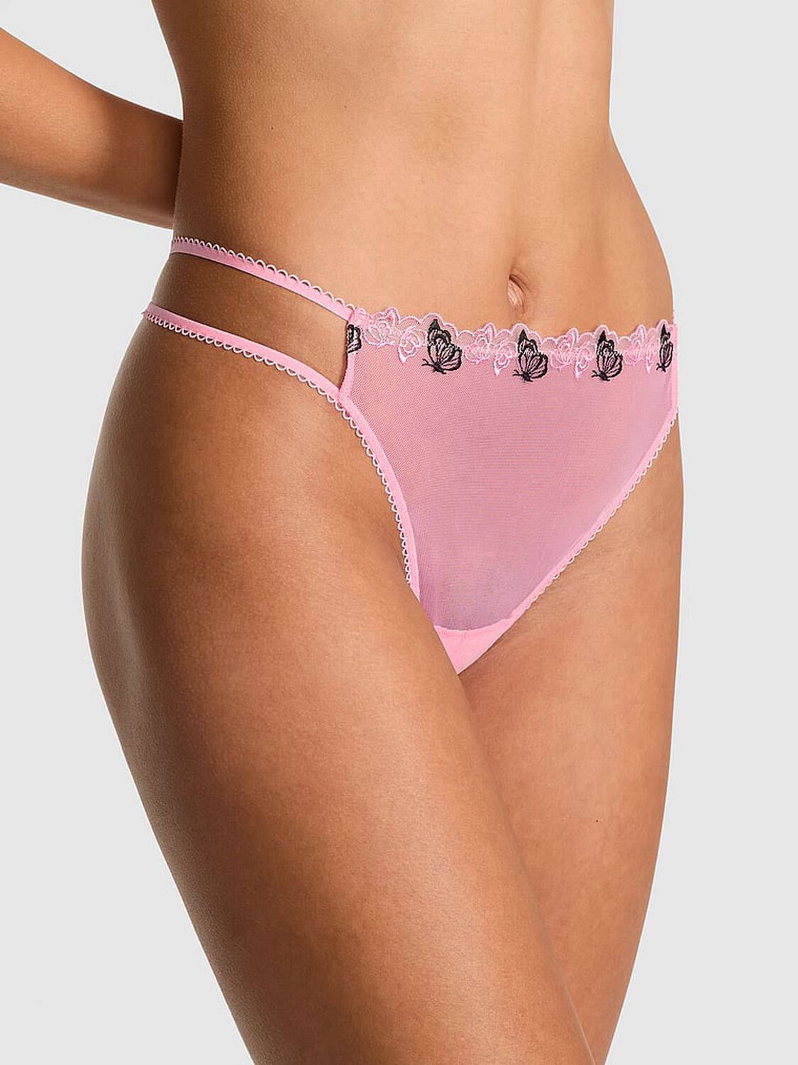 vs Pink Wink Strappy Thong Panty Limited Edition Lollipop Pink 1 of 4 