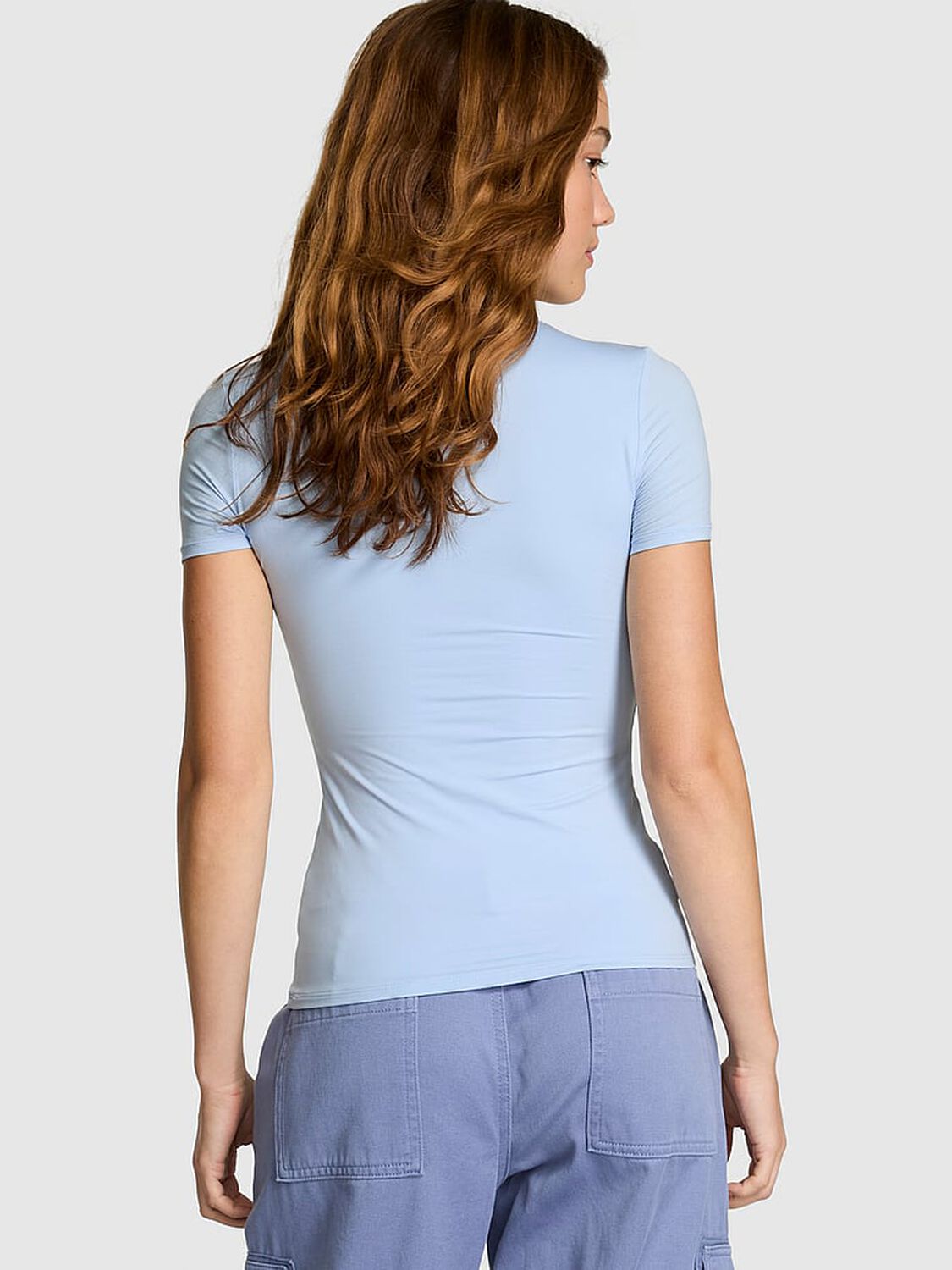 vs Pink Base Stretch Short-Sleeve Tee Icy Blue 2 of 2 