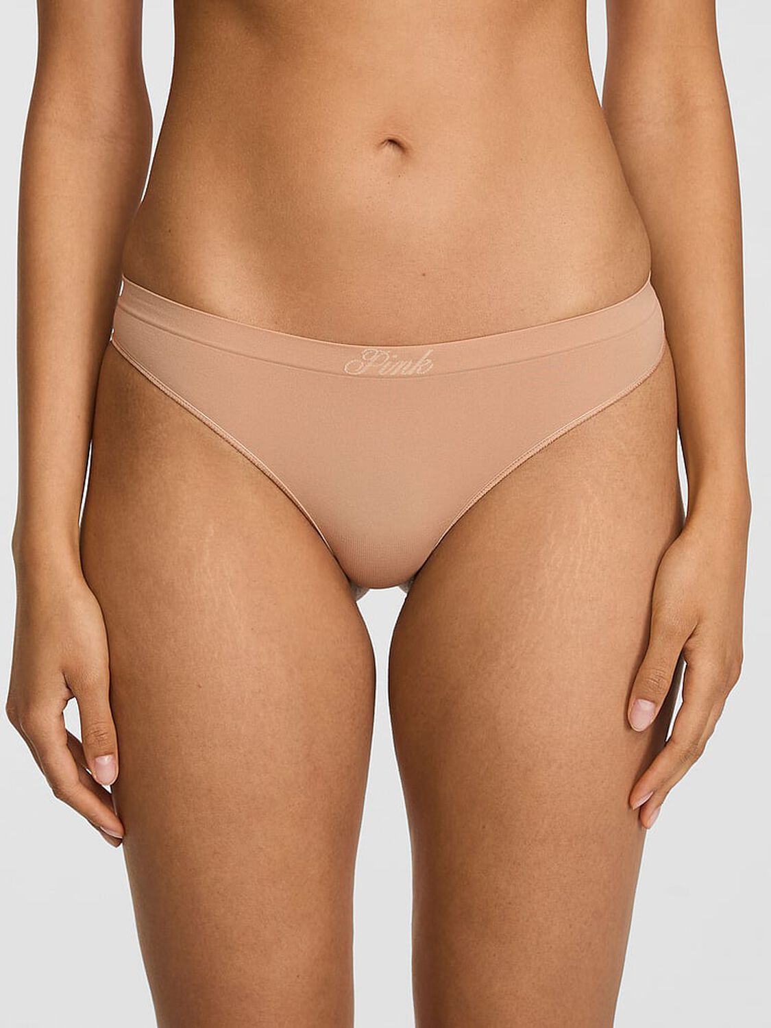 vs Pink Seamless Thong Panty Praline Logo Wb 1 of 3 