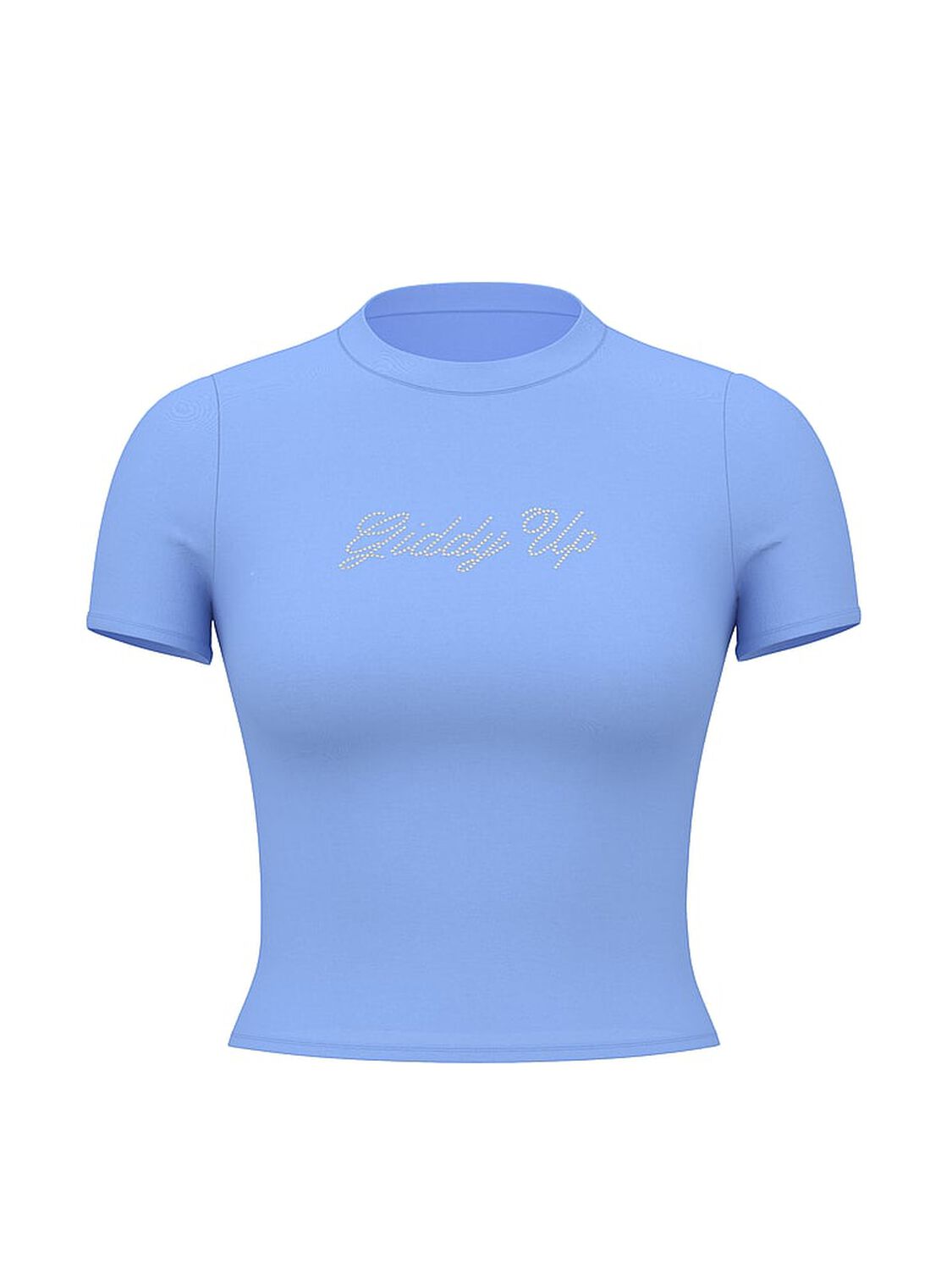 vs Pink Cotton Baby Tee Seascape Blue Western Bling 1 of 2 