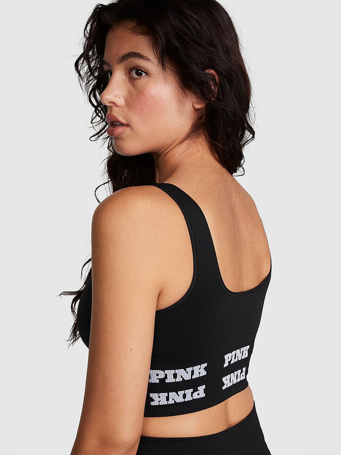 pink Pink Seamless Logo Sports Bra 2 of 4 