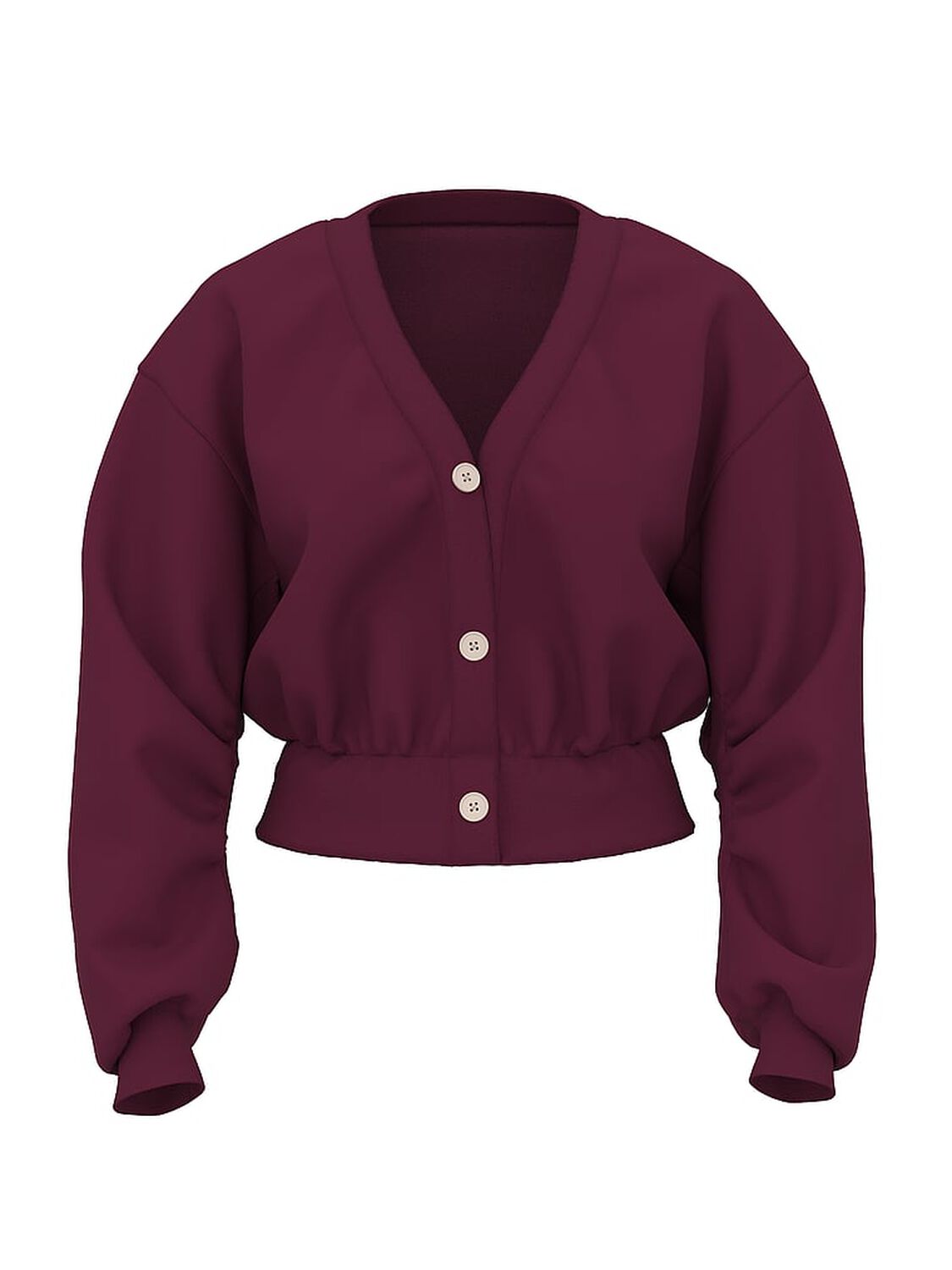 vs Pink Ivy Fleece Cropped Cardigan Wild Rose 3 of 3 