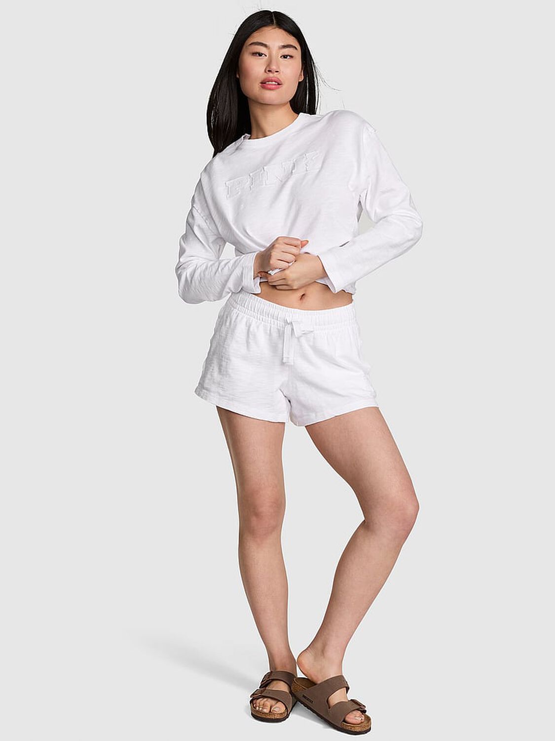 vs Pink Lightweight Lounge Shorts Vs White 1 of 3 
