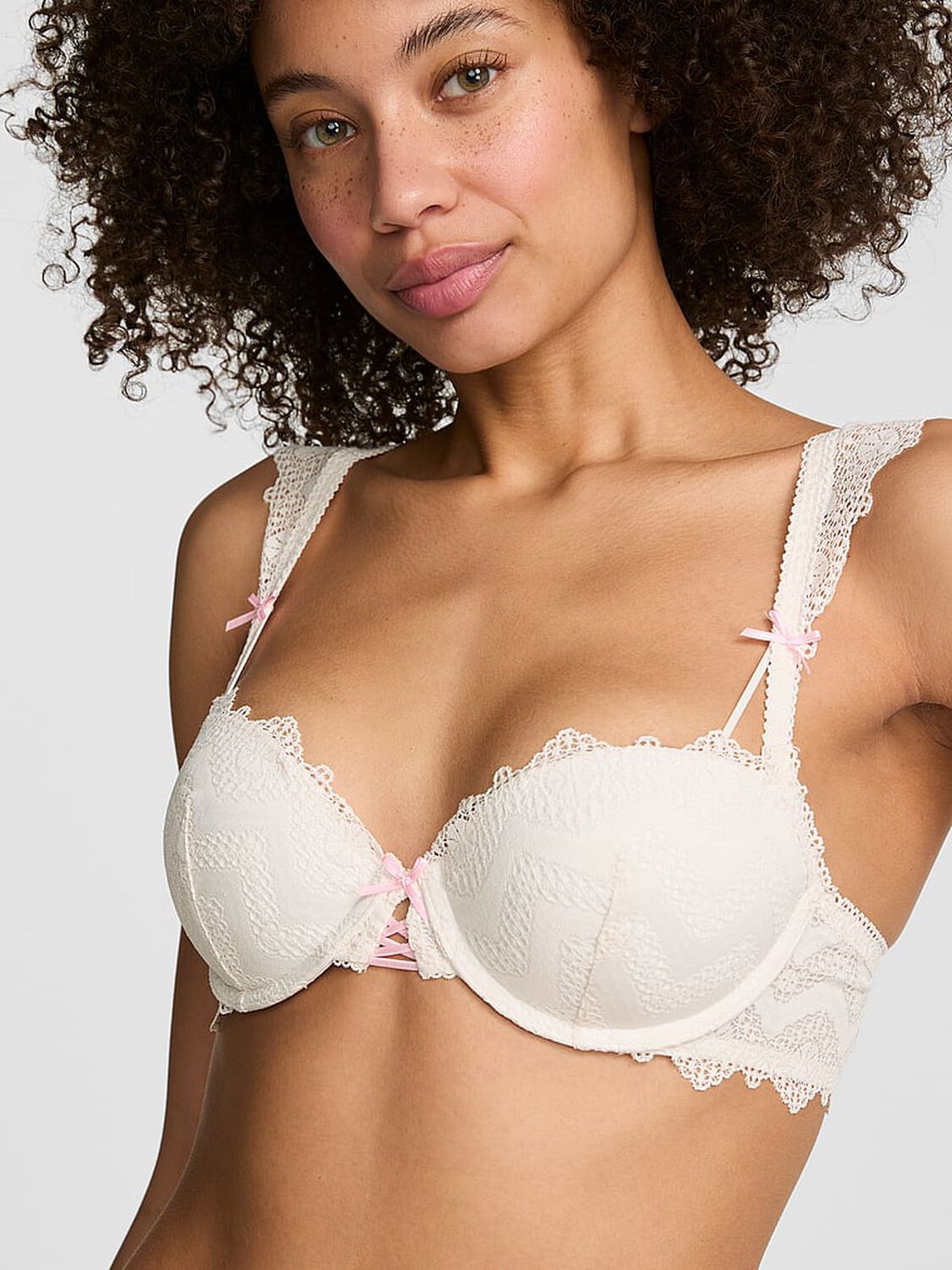 vs Pink Wink PINK Wink&trade; Push-Up Balconette Bra Coconut White 1 of 2 