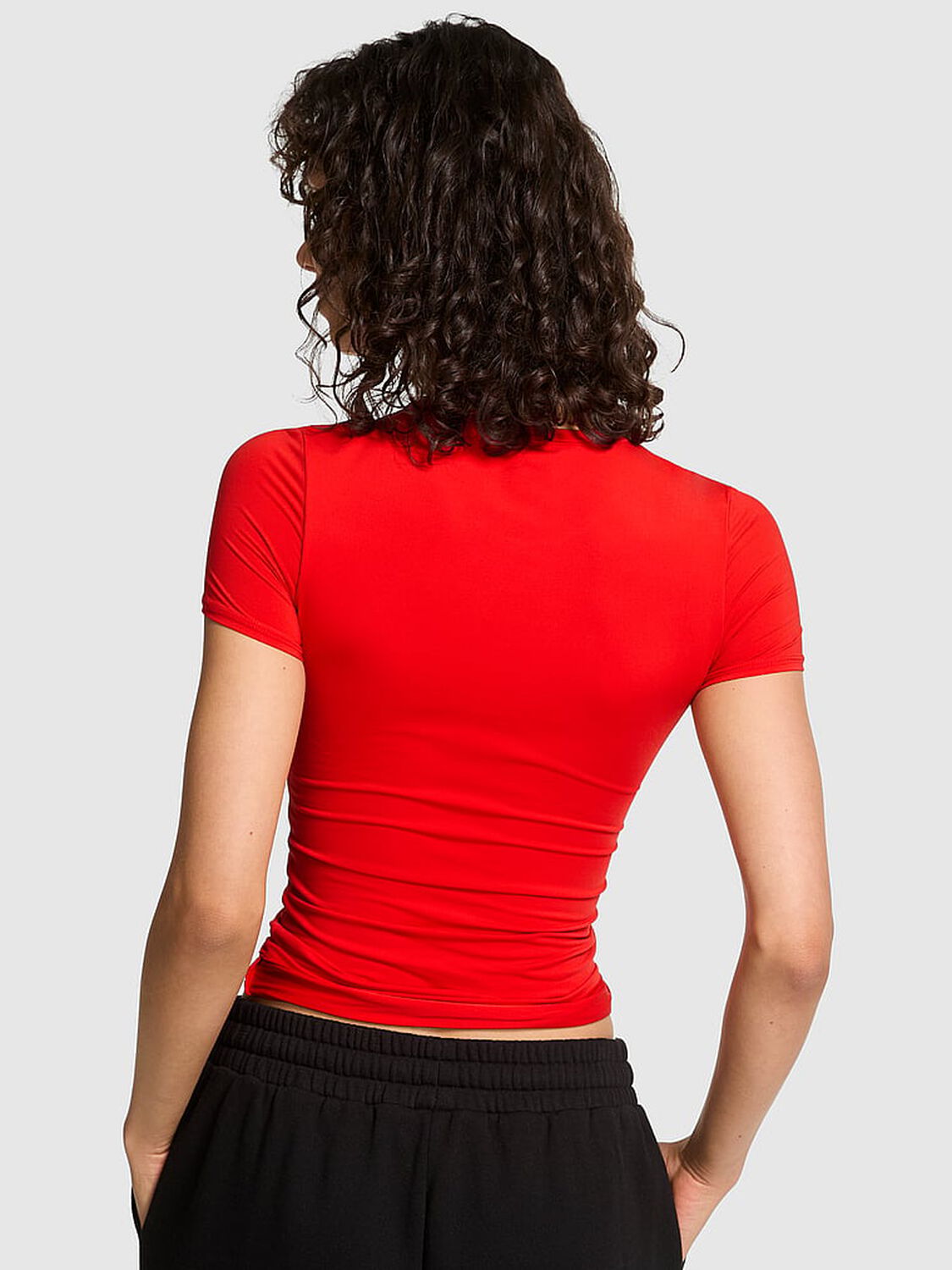vs Pink Base Stretch Short-Sleeve Tee Bright Vermillion 2 of 3 