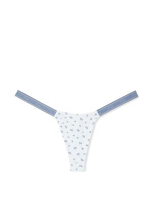 Logo Cotton High-Leg Micro Thong Panty