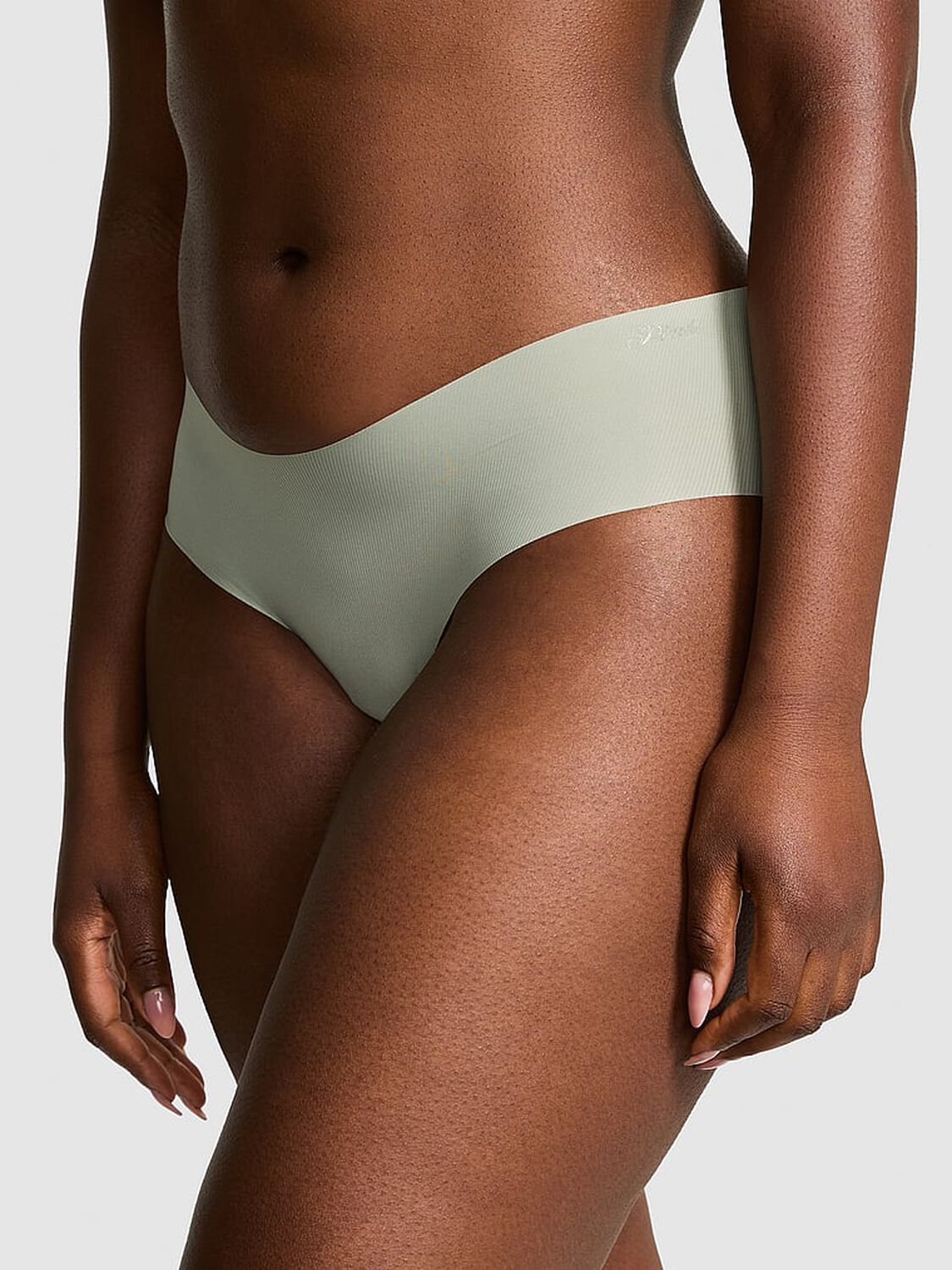 vs Pink No-Show Hiphugger Panty Green Garden 1 of 3 