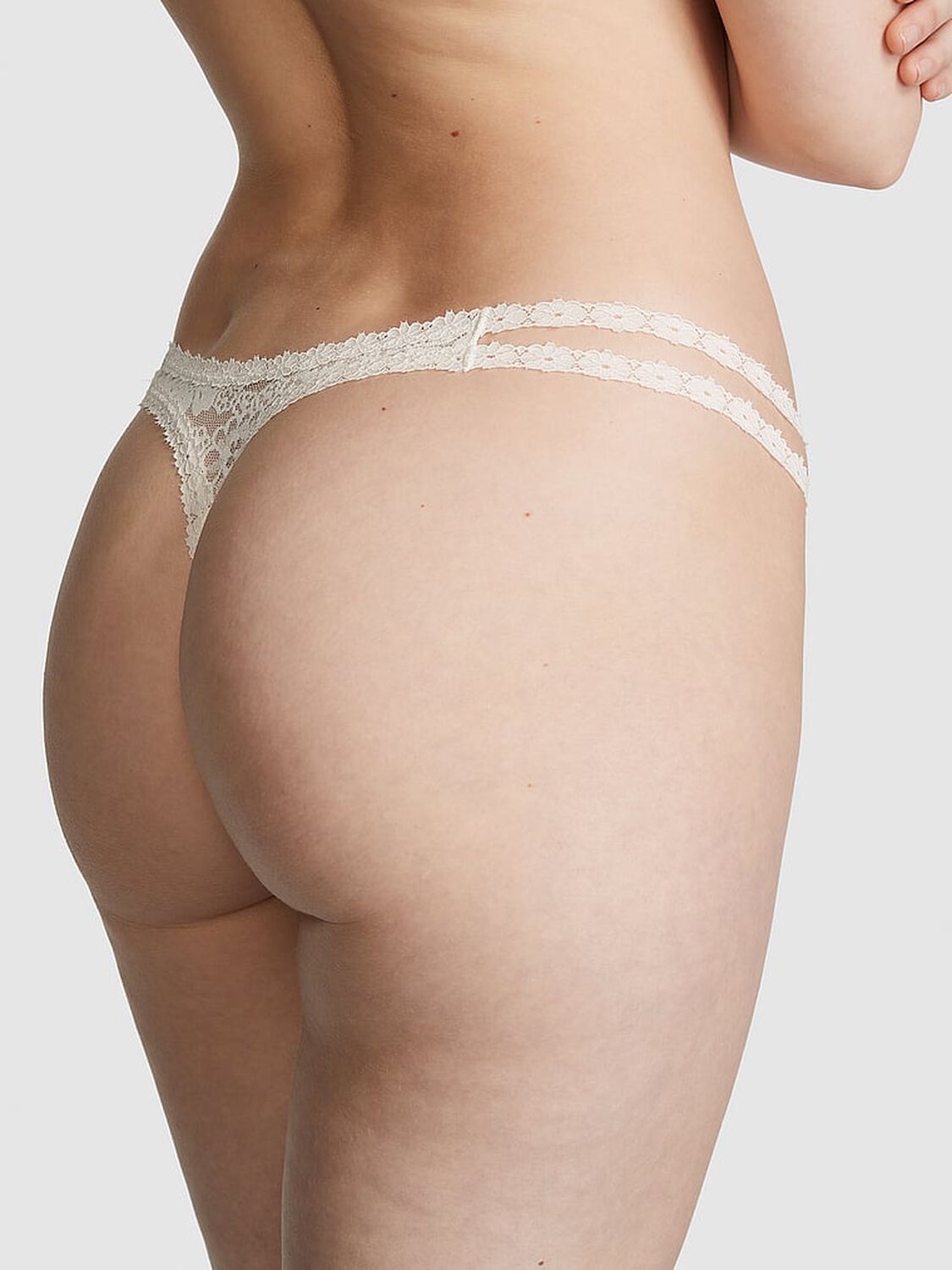 vs Pink Wink Strappy Thong Panty Coconut White 2 of 4 