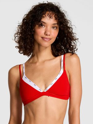 Logo Cotton Strappy Triangle Bralette