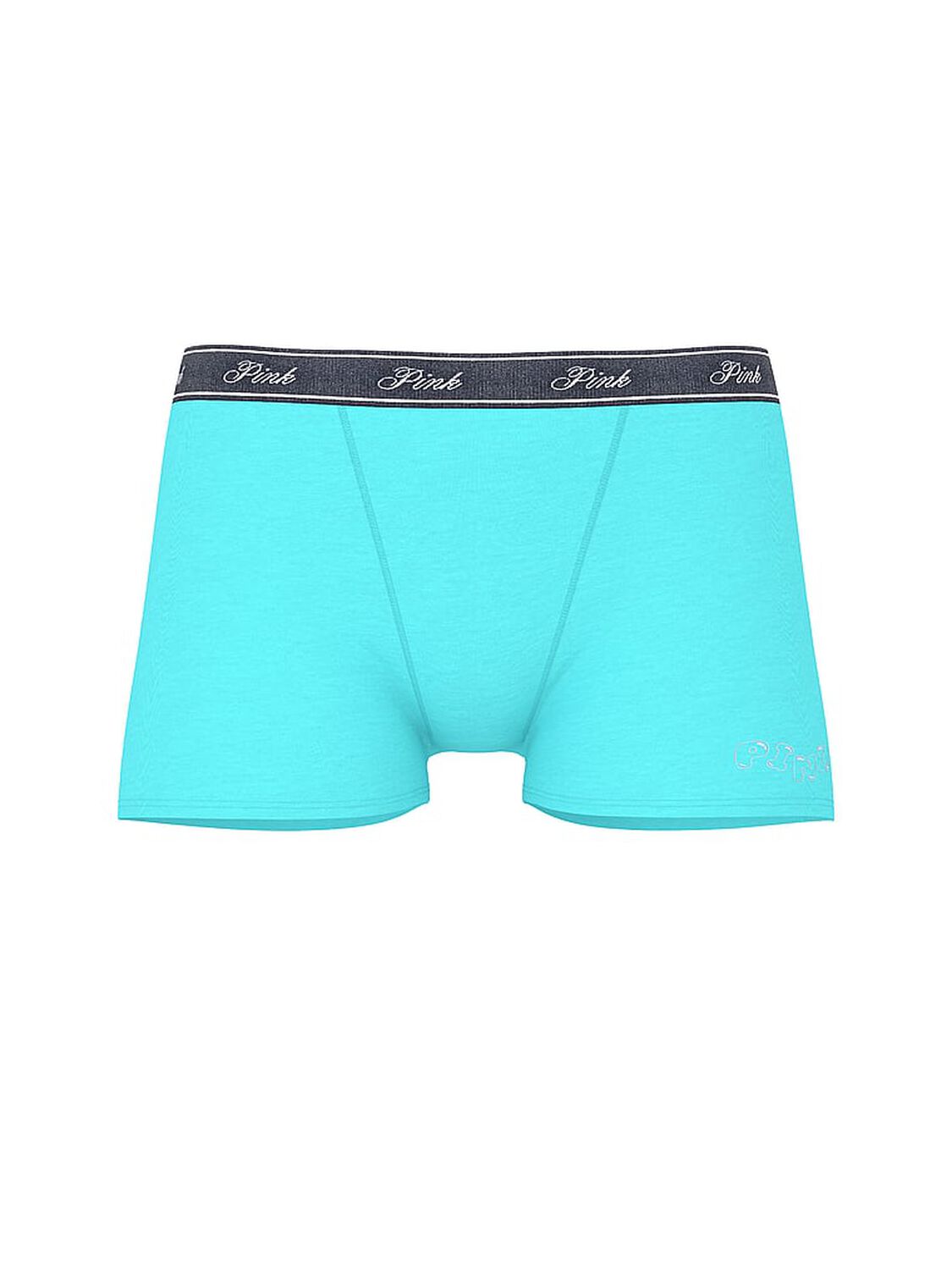 vs Pink Logo Cotton High-Waist Boyshort Panty Aqua Chill Foil Bubble Graphic 3 of 3 