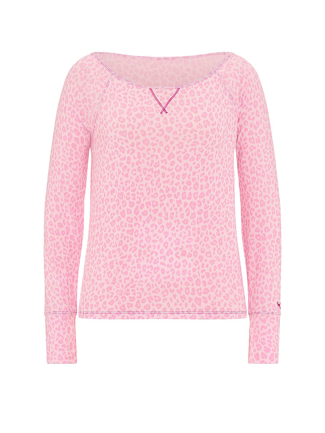 vs Pink 24/7 Lounge Modal Oﬀ-The-Shoulder Top Pink Tulip Leopard 3 of 3 