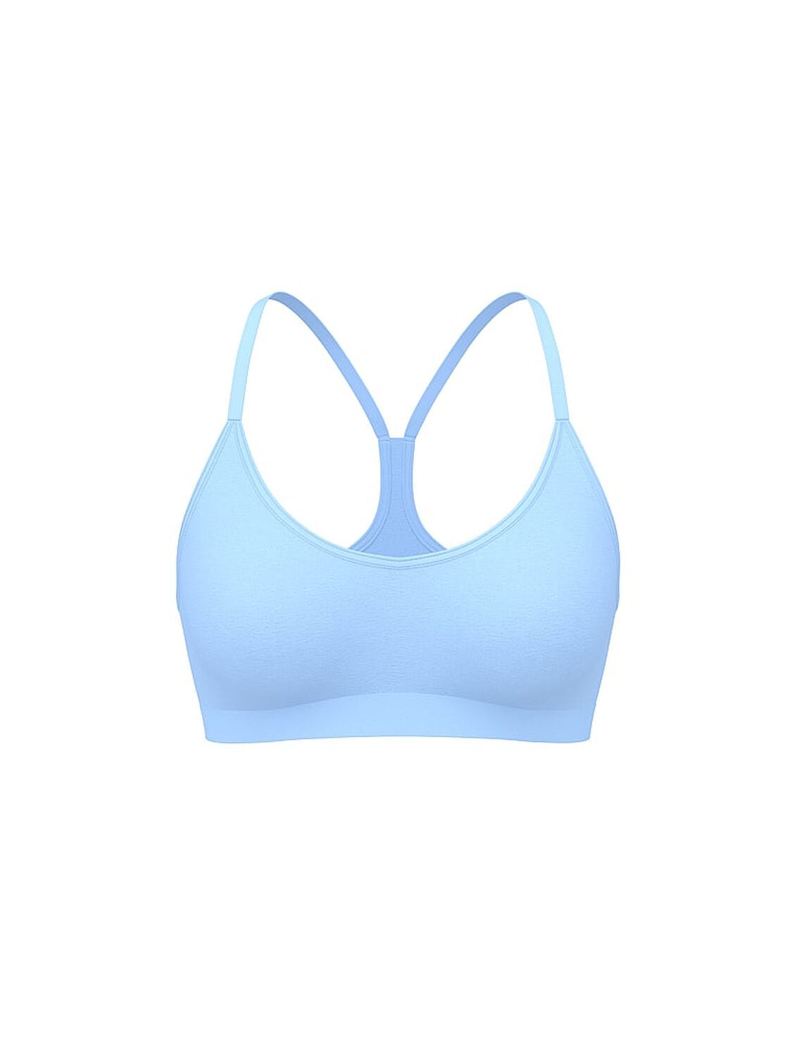 vs Pink All-Day Cotton&trade; Low-Scoop Racerback Bra Blue Dancer Wash 3 of 3 