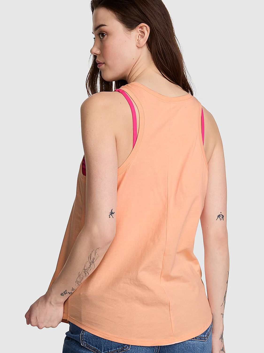 vs Pink Campus Cotton&trade; Tank Top Peach Tree 2 of 4 
