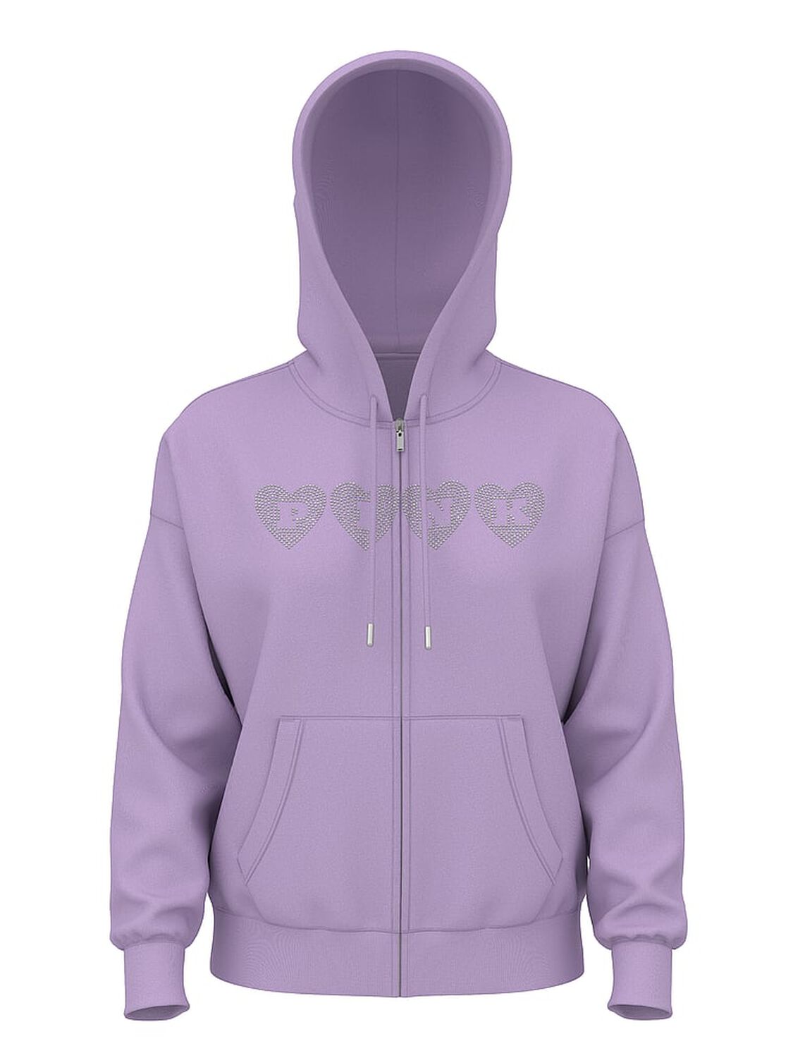 vs Pink Campus Fleece&trade; Full-Zip Hoodie Aster Vday 3 of 4 