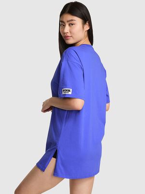 Cotton Oversized Side-Slit Sleepshirt