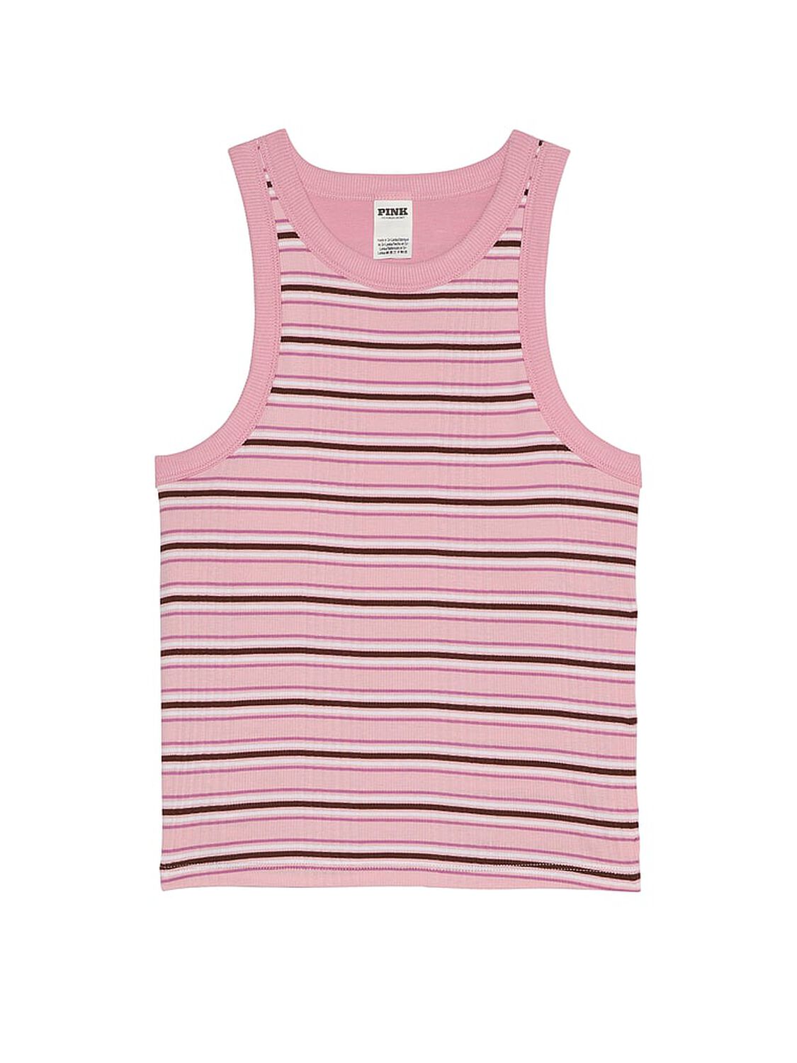 vs Pink Multi Rib Tank Top Cameo Pink Stripe 3 of 3 