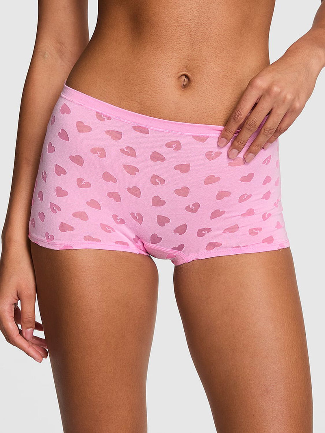 vs Pink Cotton Dorm Boyshort Panty Pink Lollipop 1 of 3 