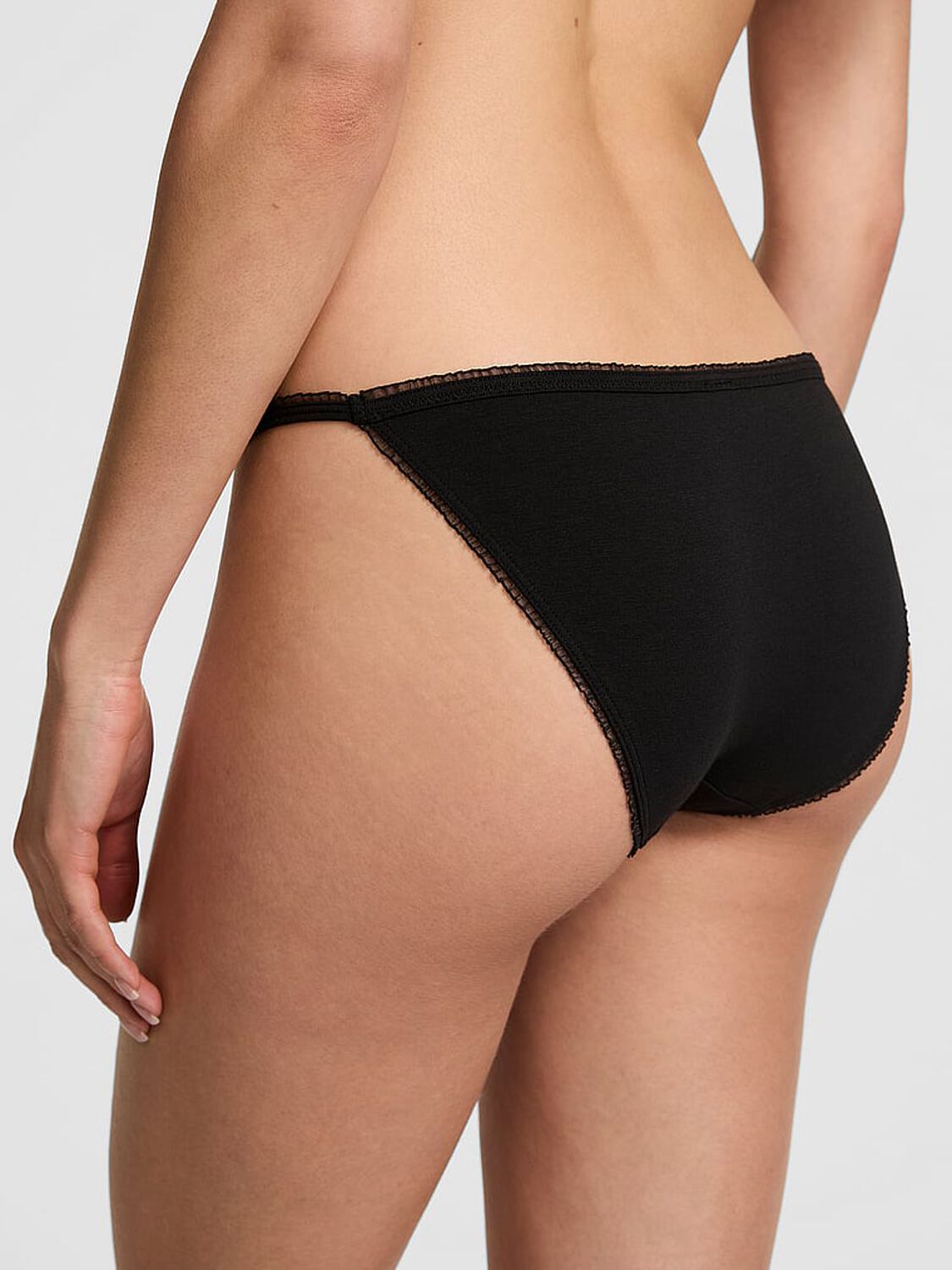 vs Pink Cotton String Bikini Panty Black With Pink Star Patch 2 of 3 