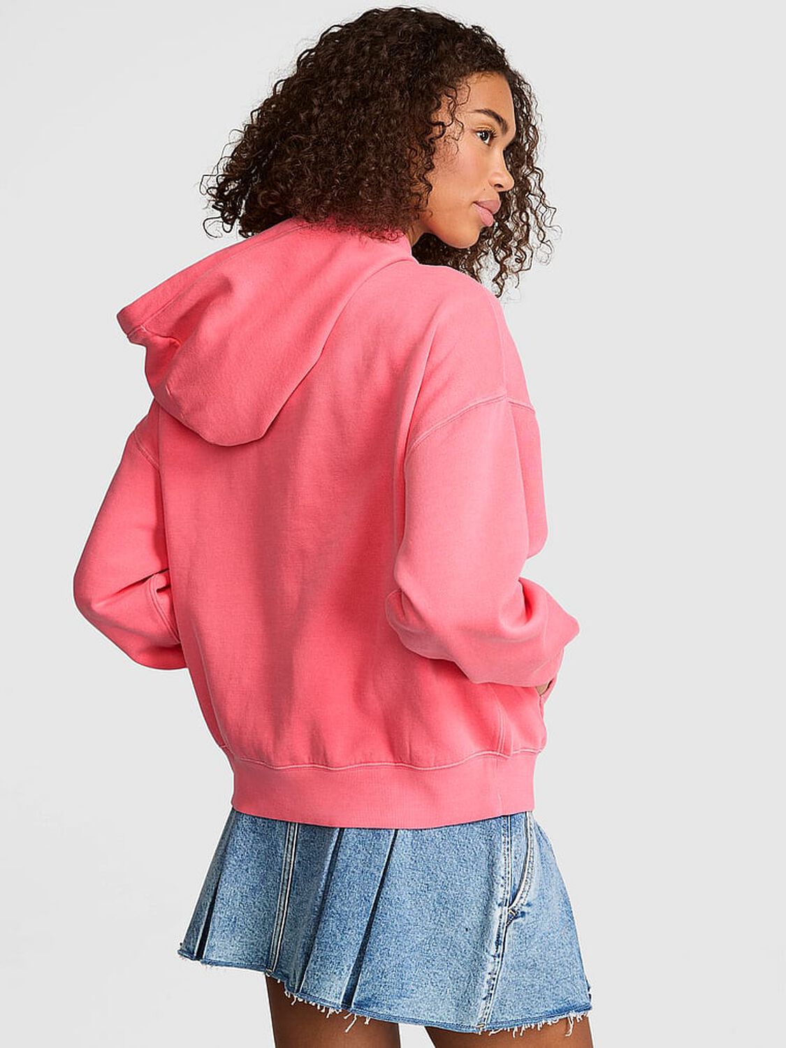 vs Pink Campus Fleece&trade; Full-Zip Hoodie Vivid Pink 2 of 3 