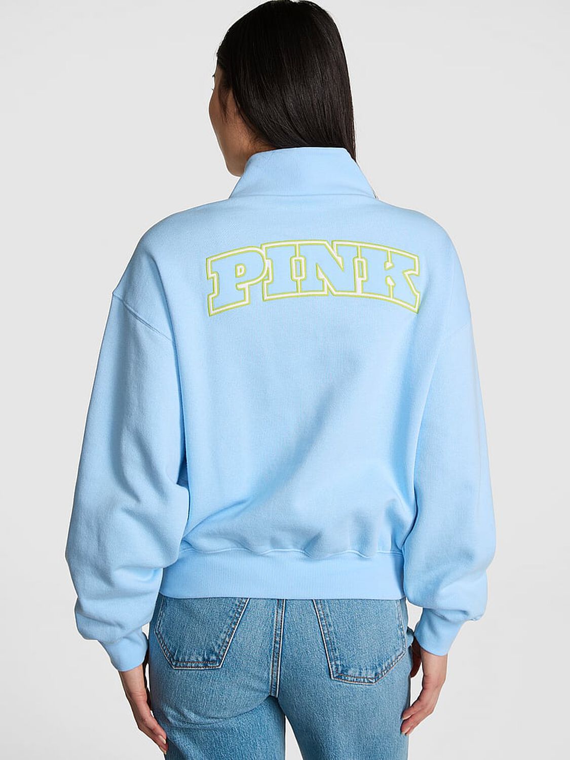 vs Pink Ivy Fleece Quarter-Zip Sweatshirt Blue Dancer 2 of 5 