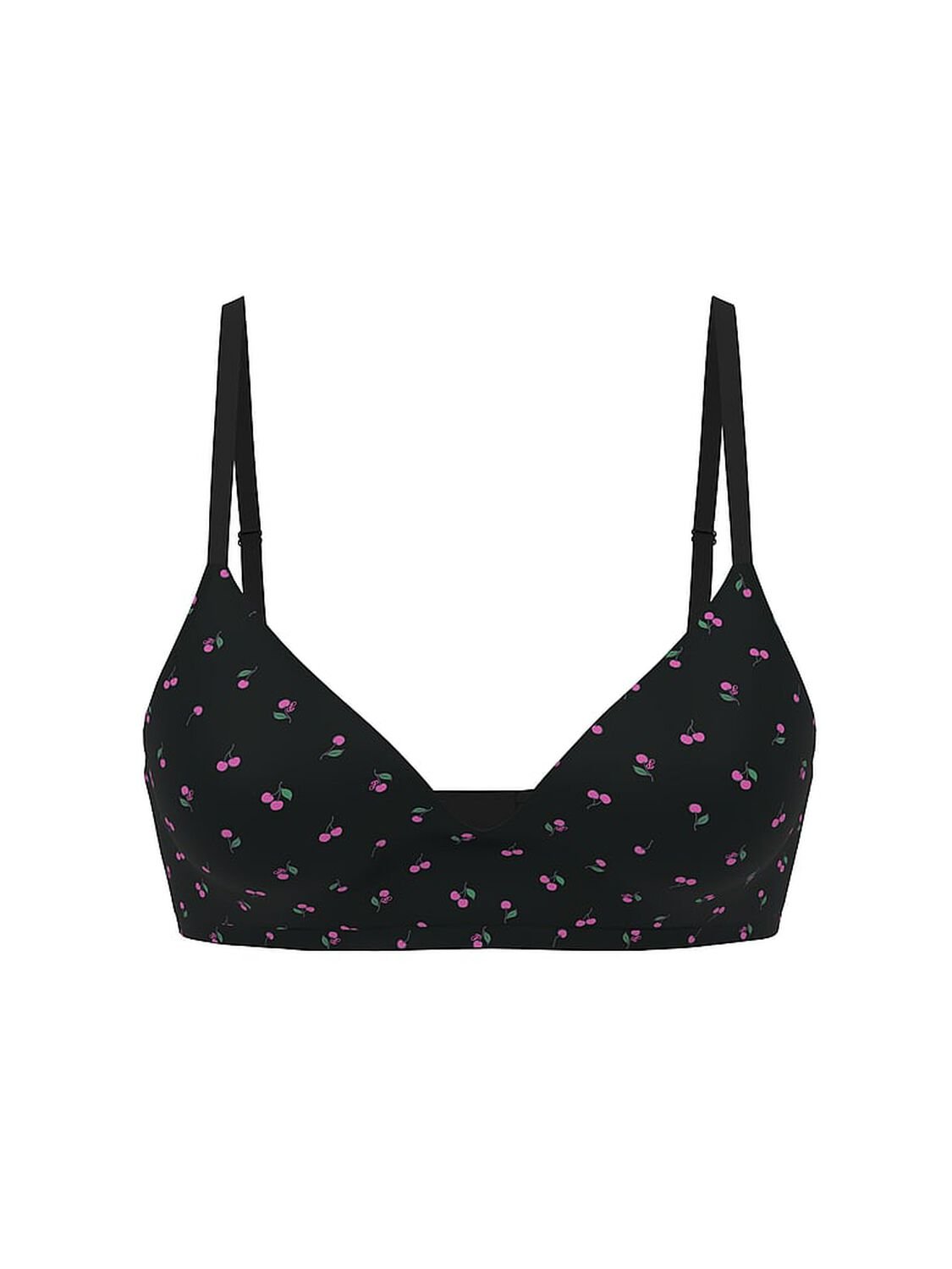 vs Pink Wear Everywhere Wear Everywhere Push-Up Wireless Bra Black Cherry Print 3 of 3 