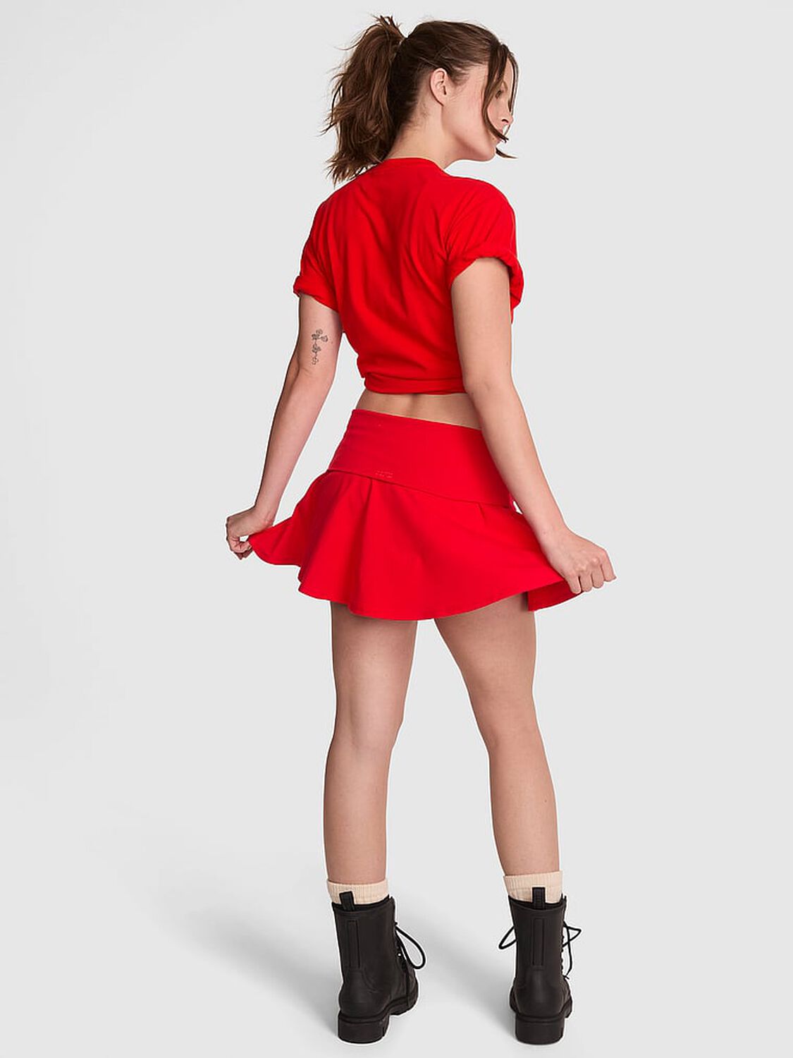 vs Pink All-Day Cotton Foldover Skort Red Pepper 2 of 2 