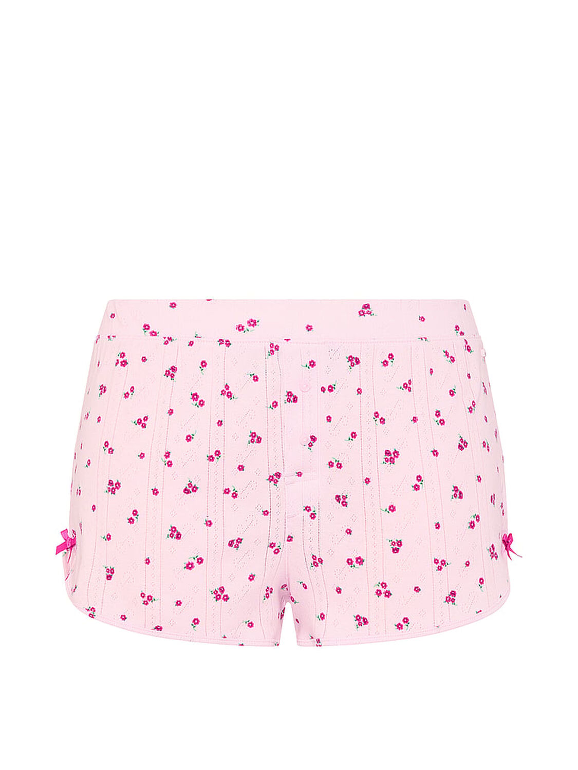vs Pink Pointelle Bow Boxer Shorts Pink Ditsy Floral 3 of 3 