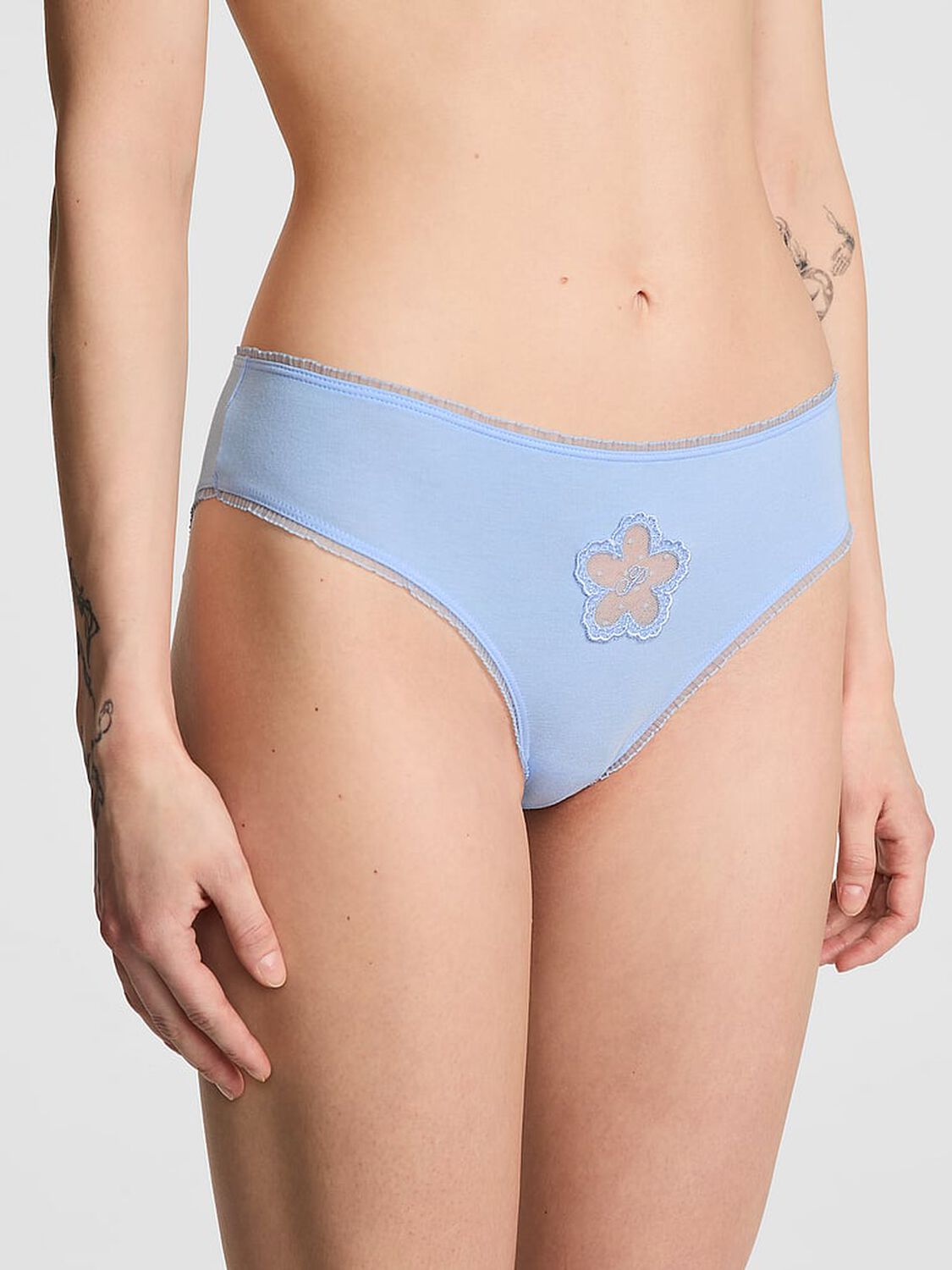 vs Pink Cotton Daisy Patch Cheeky Panty 1 of 3 