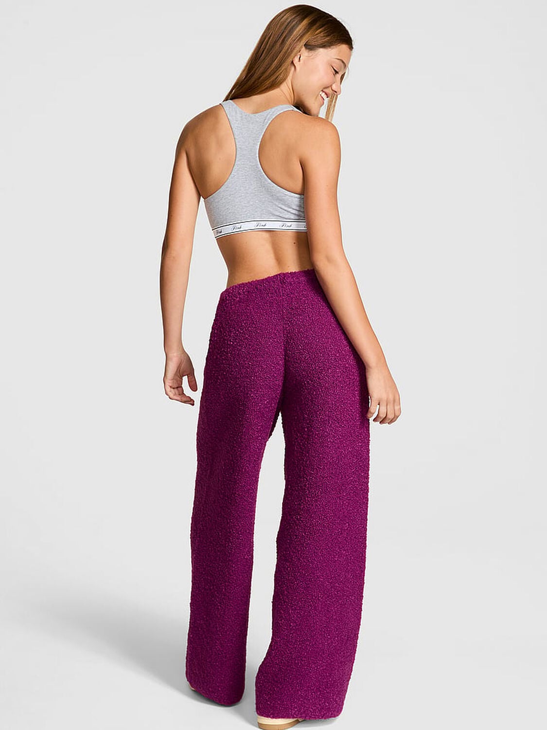 pink Pink Cozy Boucl&eacute; Sweater Pants Magenta Rose 2 of 2 