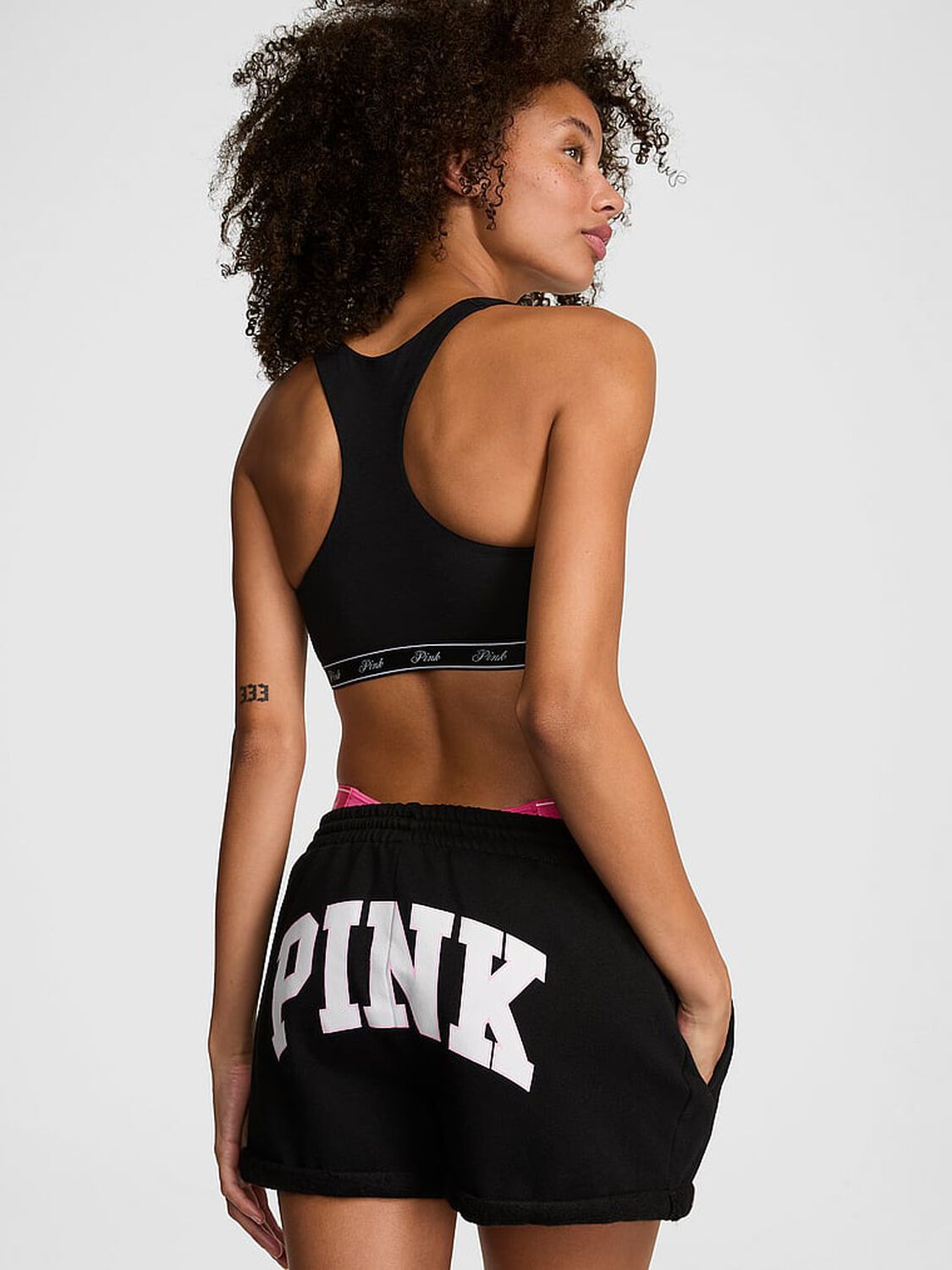 vs Pink Ivy Fleece Rolled Hem Shorts Limited Edition Night Sky Sparkle 2 of 3 