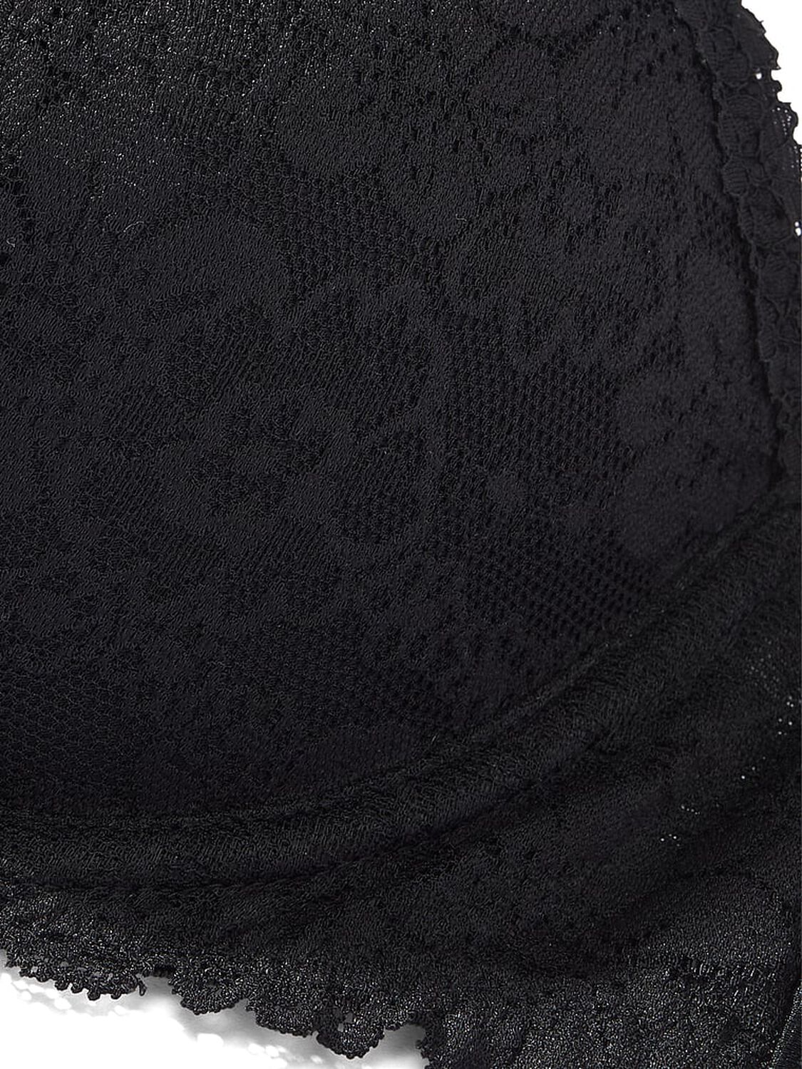 vs Pink Wink Push-Up Balconette Bra Pure Black 4 of 4 