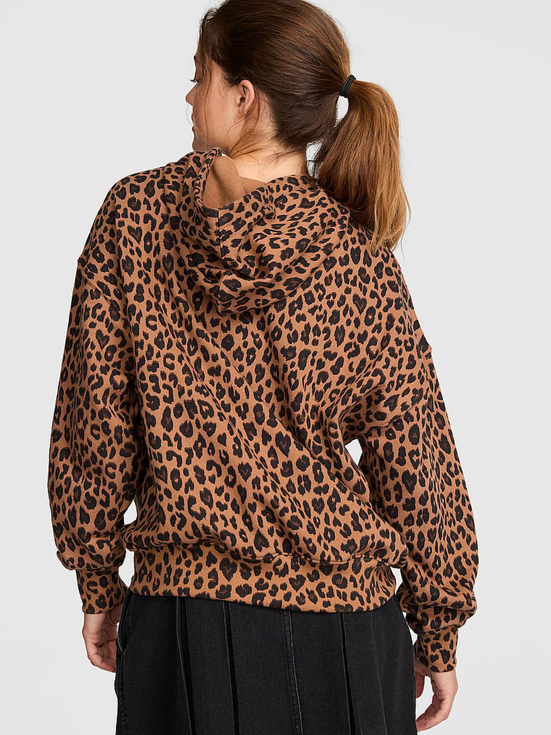 vs Pink Campus Fleece&trade; Half-Zip Hoodie Leopard 2 of 3 