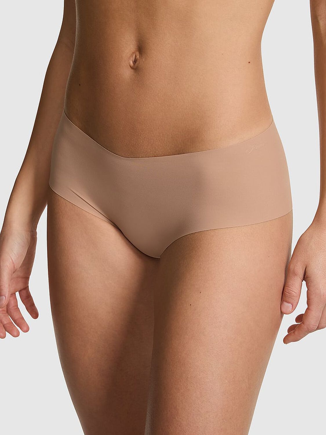 vs Pink No-Show Cheeky Panty Praline 1 of 3 