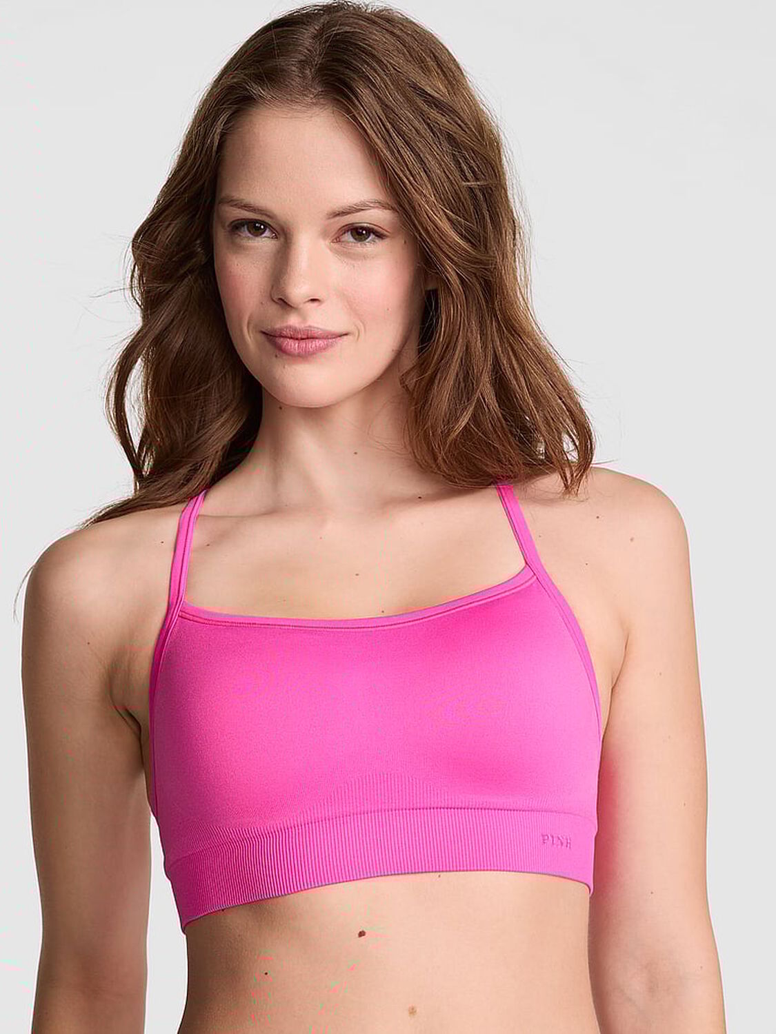 vs Pink Seamless Air Light-Support Sports Bra Pink Gossip 1 of 3 
