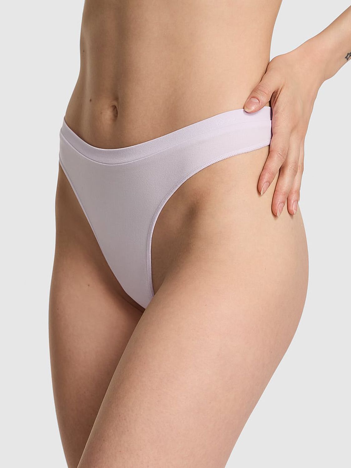 vs Pink Seamless High-Leg Thong Panty 1 of 3 