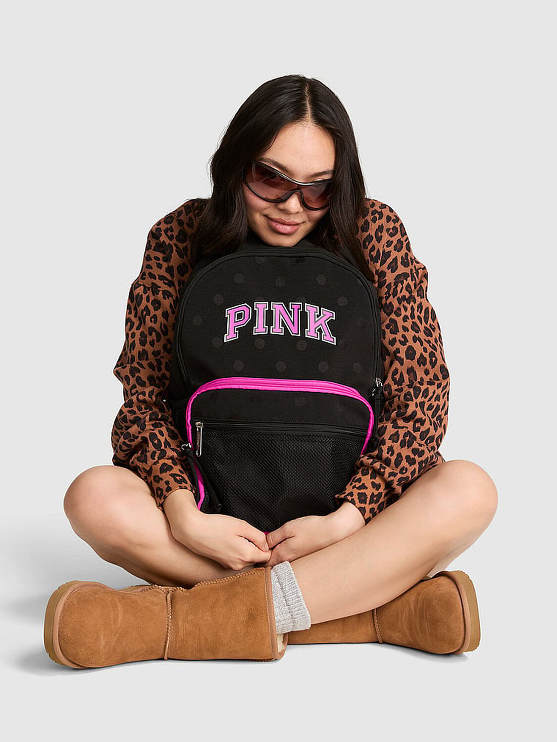 vs Pink Classic Canvas Backpack Black & Pink Fire 3 of 3 